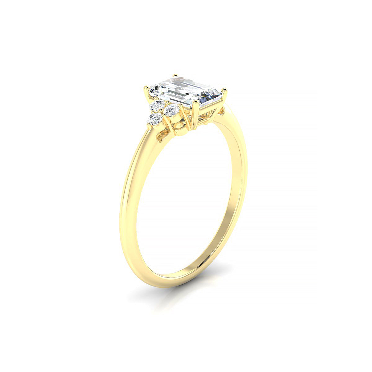 Mirage | 18k Yellow Gold 7 x 5 mm Emerald Diamond Ring