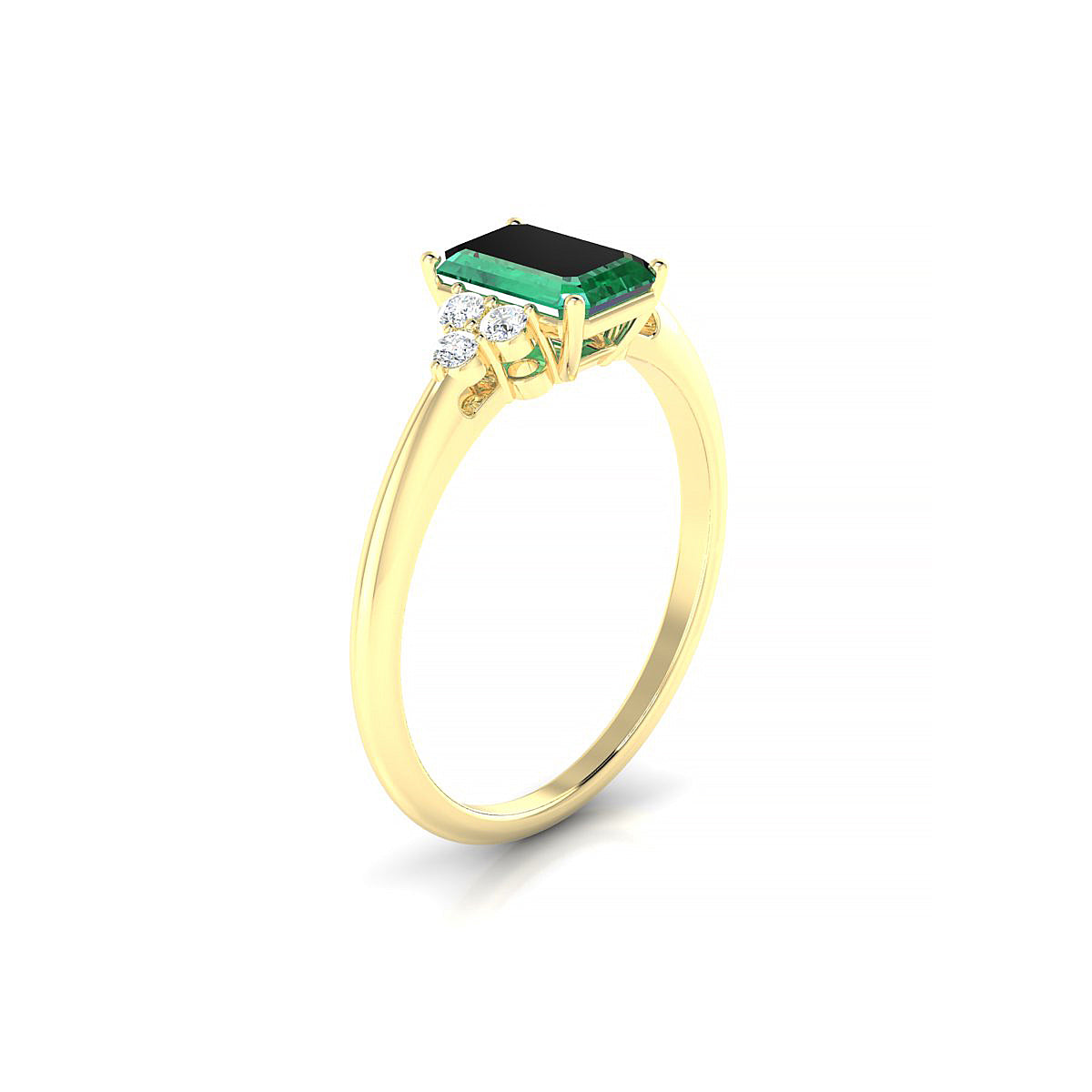Mirage | 18k Yellow Gold 7 x 5 mm Emerald Emerald Ring