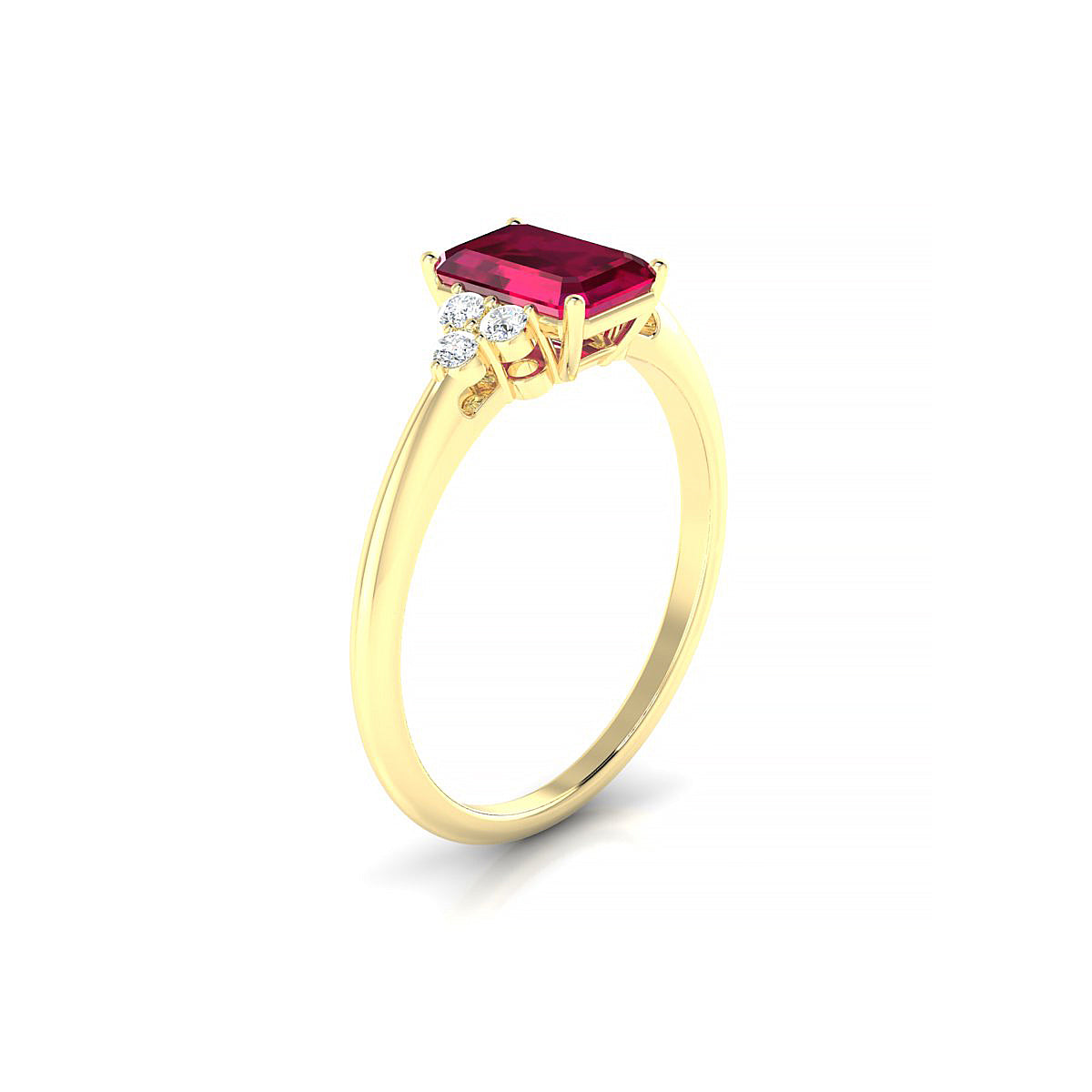 Mirage | 18k Yellow Gold 7 x 5 mm Emerald Ruby Ring