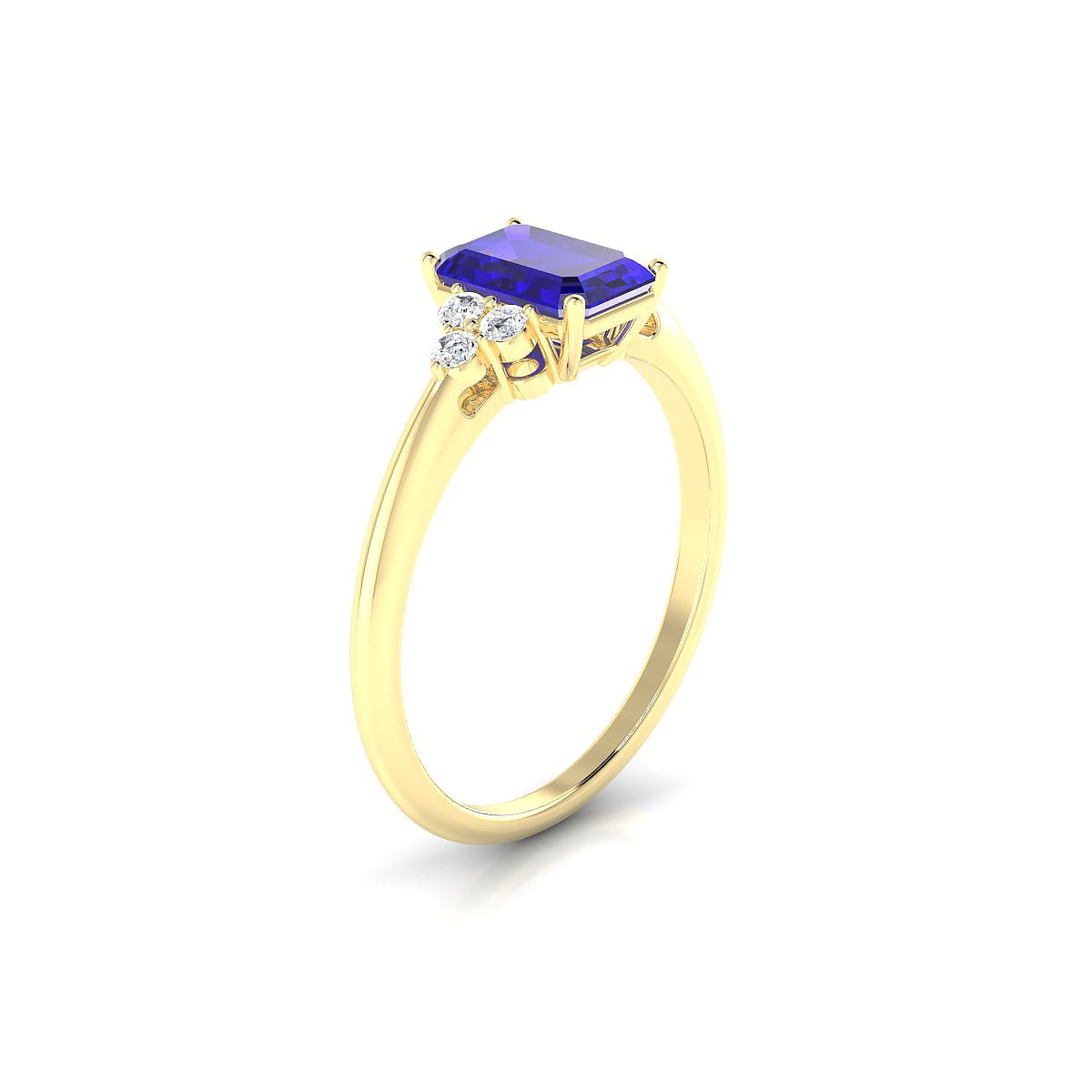 Mirage | 18k Yellow Gold 7 x 5 mm Emerald Tanzanite Ring