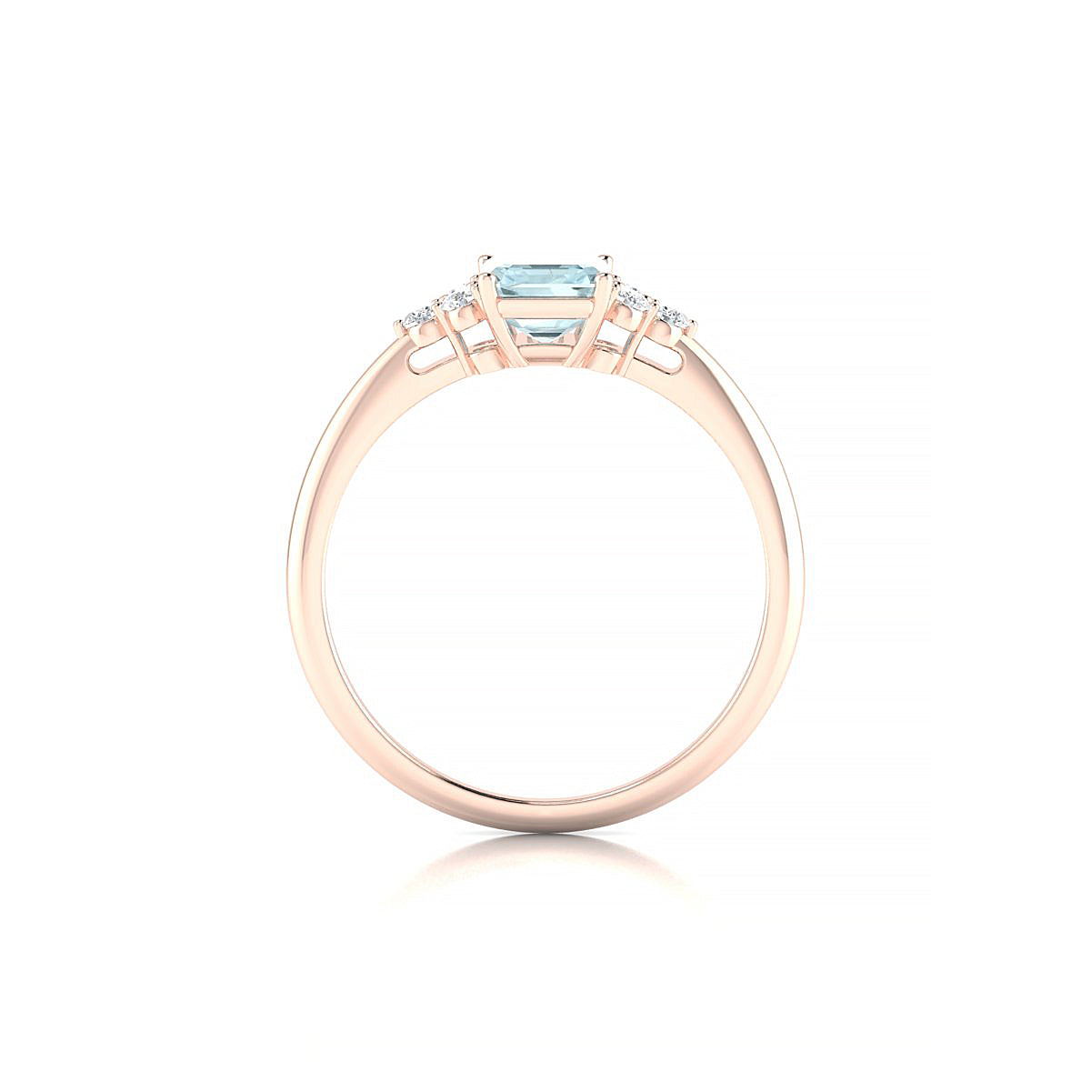 Mirage | 18k Rose Gold 7 x 5 mm Emerald Aquamarine Ring