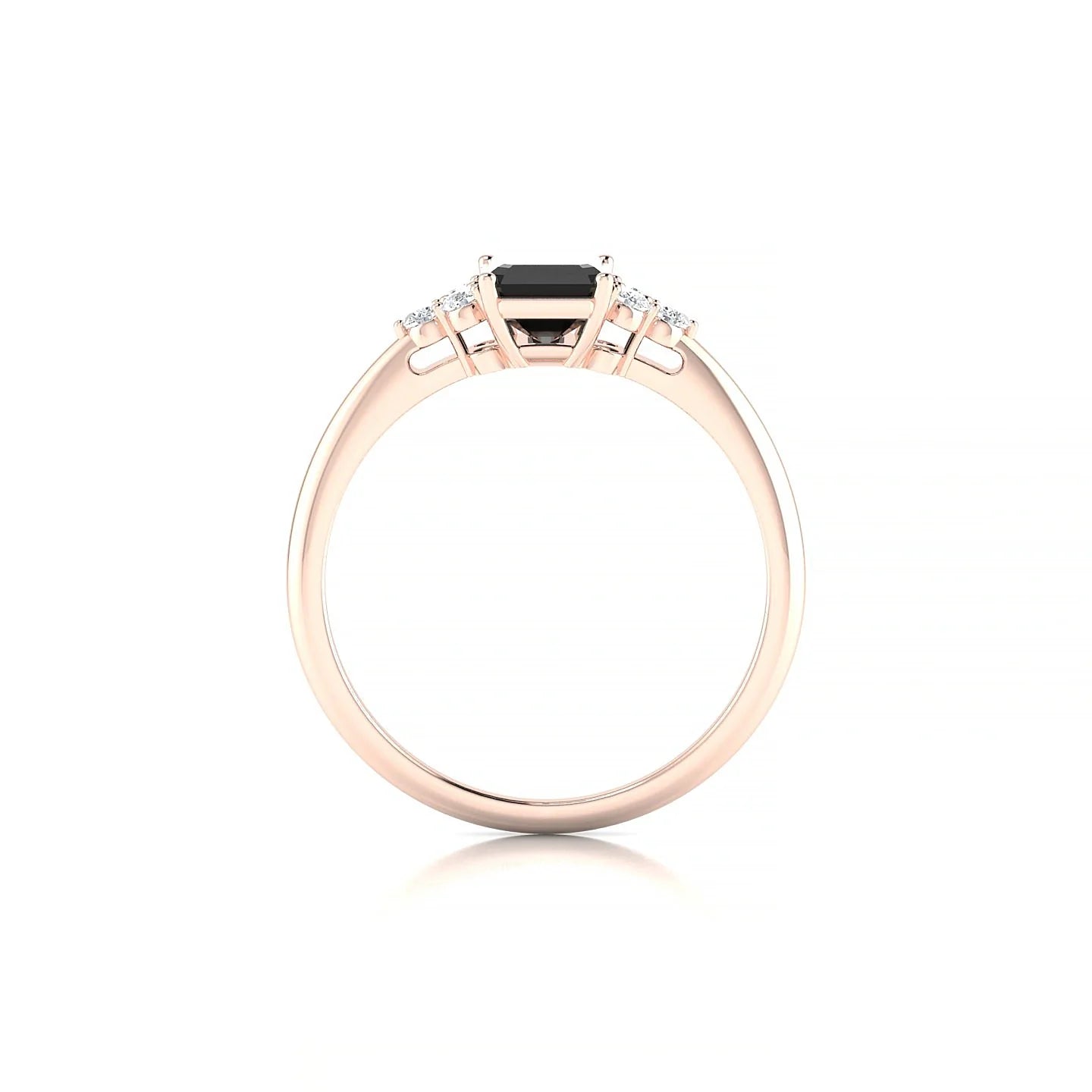 Mirage | 18k Rose Gold 7 x 5 mm Emerald Black Diamond Ring