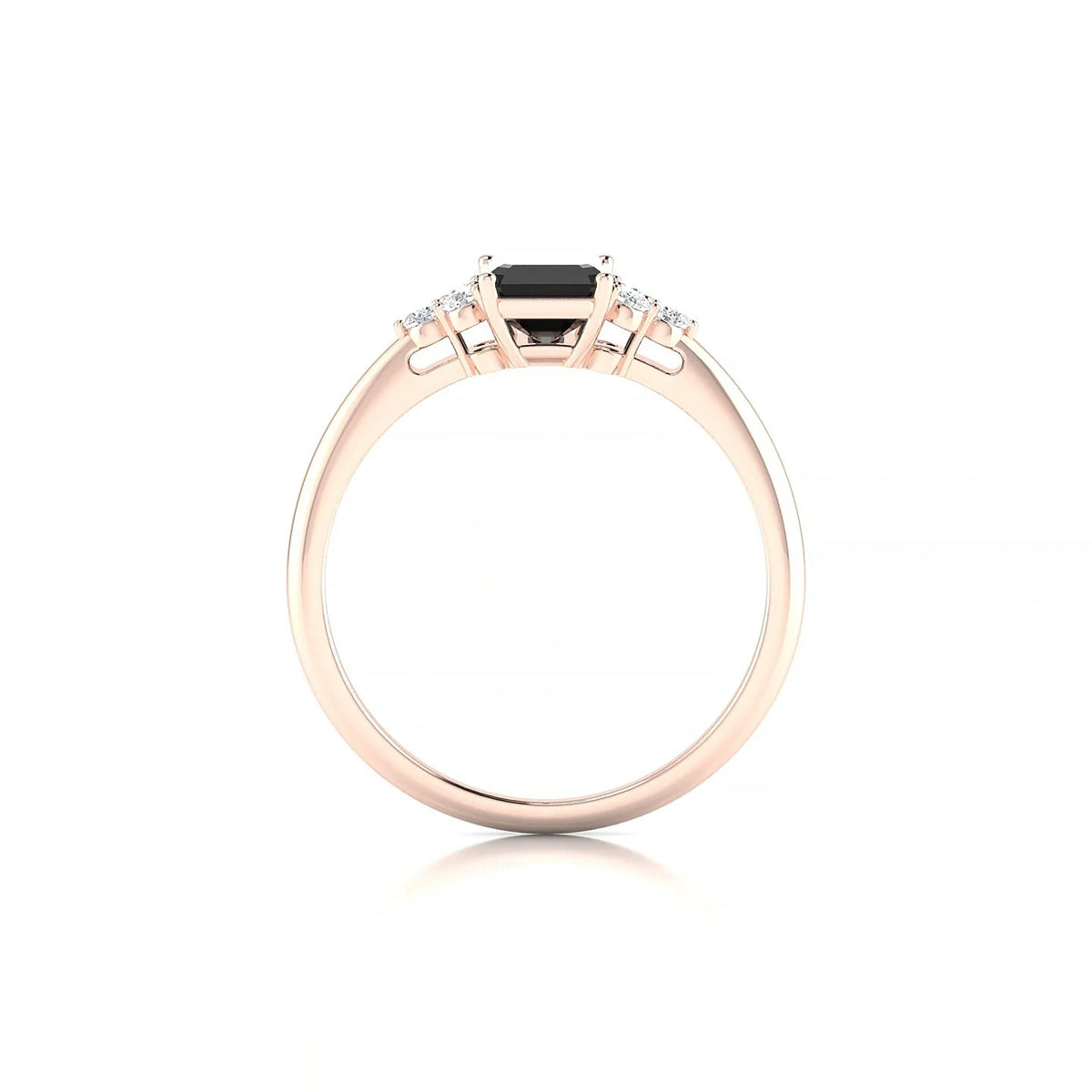 Mirage | 18k Rose Gold 7 x 5 mm Emerald Black Diamond Ring