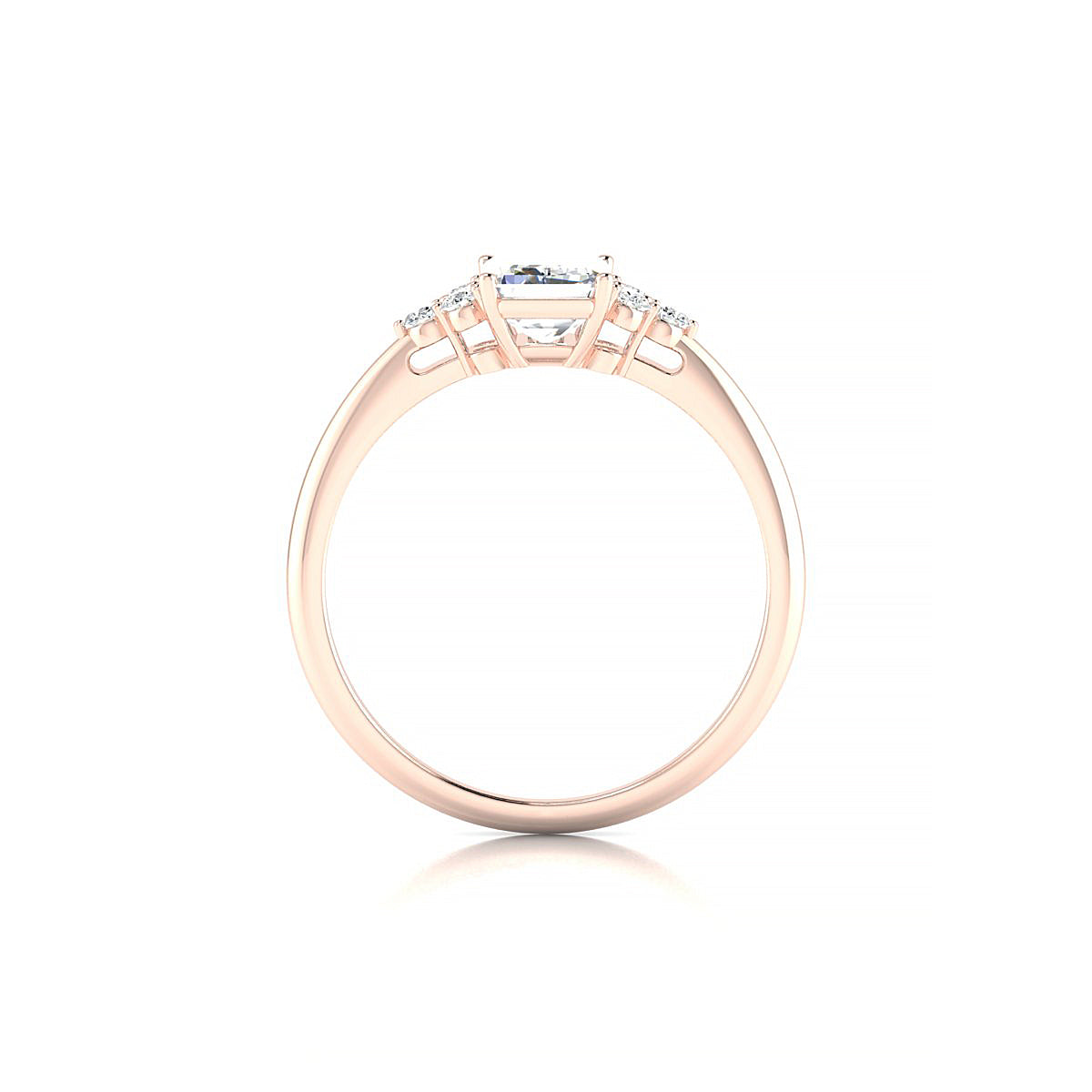Mirage | 18k Rose Gold 7 x 5 mm Emerald Diamond Ring