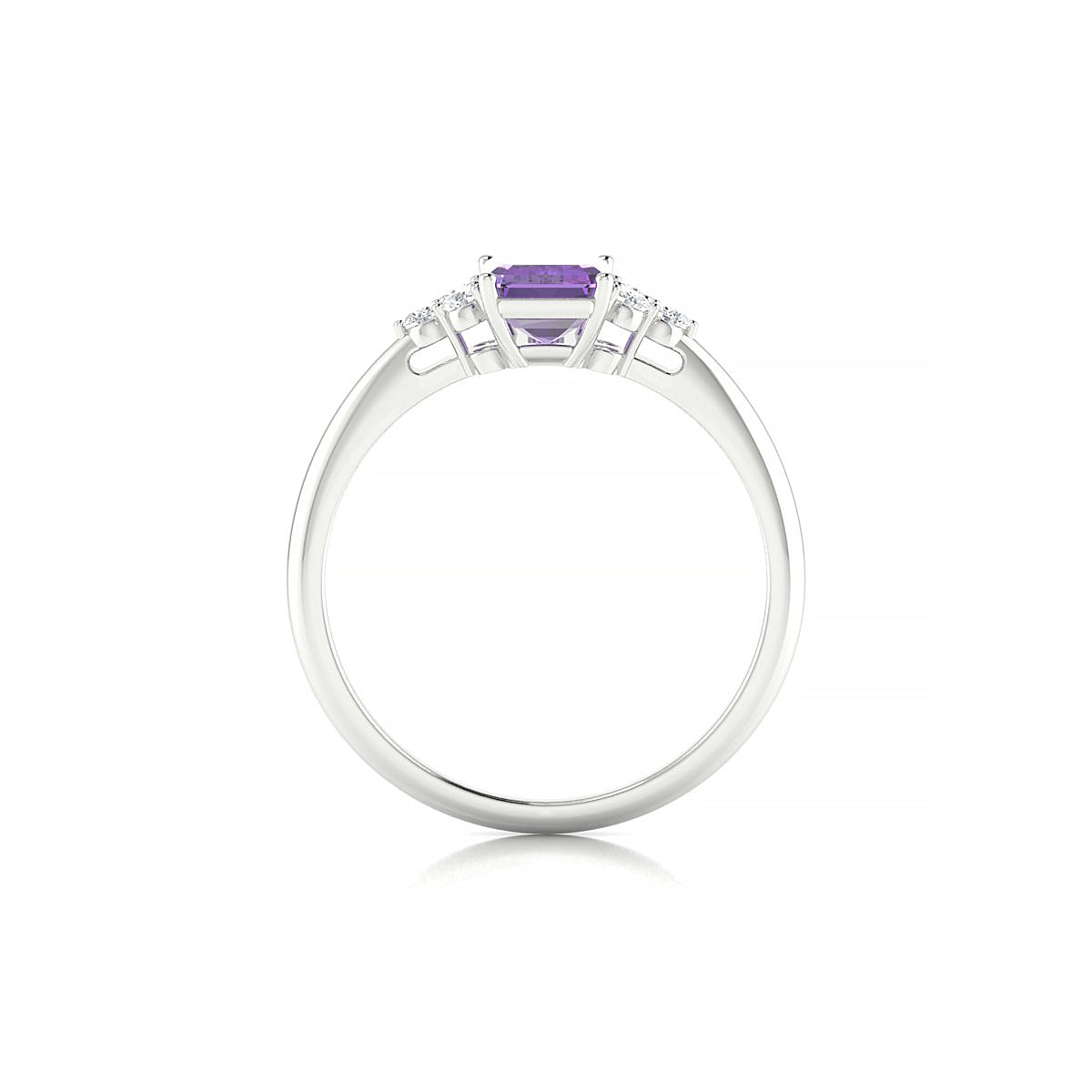 Mirage | 18k White Gold 7 x 5 mm Emerald Amethyst Ring