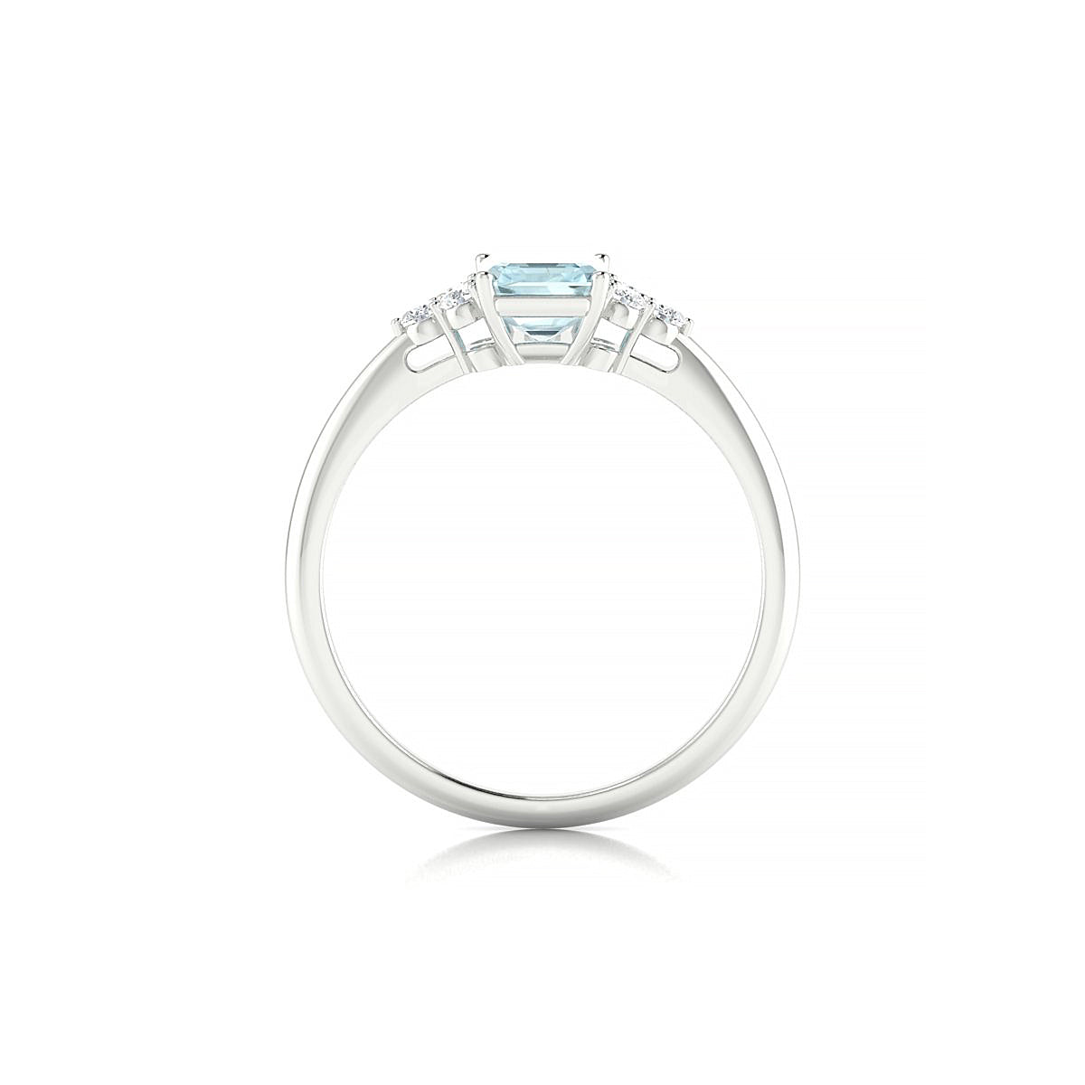 Mirage | 18k White Gold 7 x 5 mm Emerald Aquamarine Ring