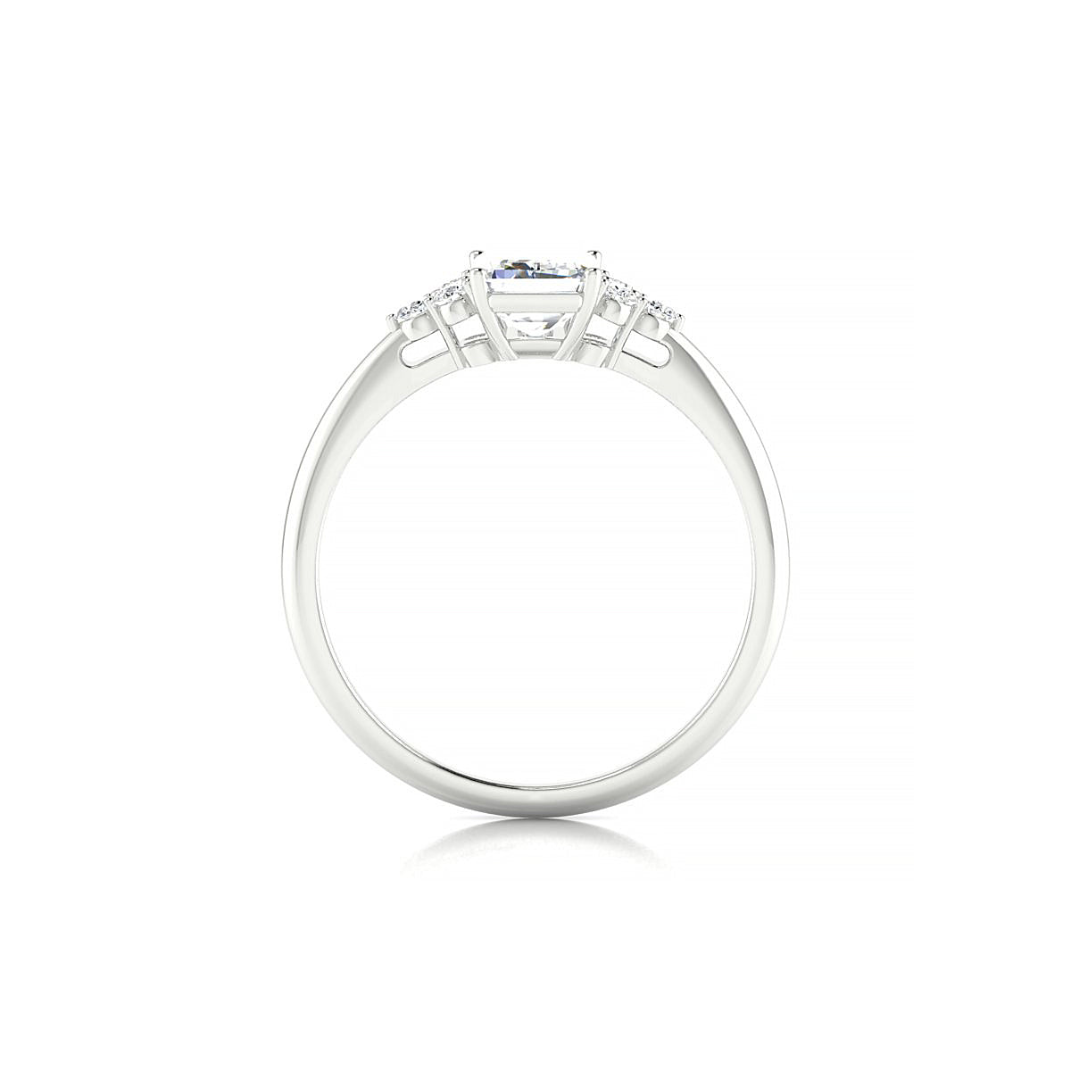 Mirage | 18k White Gold 7 x 5 mm Emerald Diamond Ring