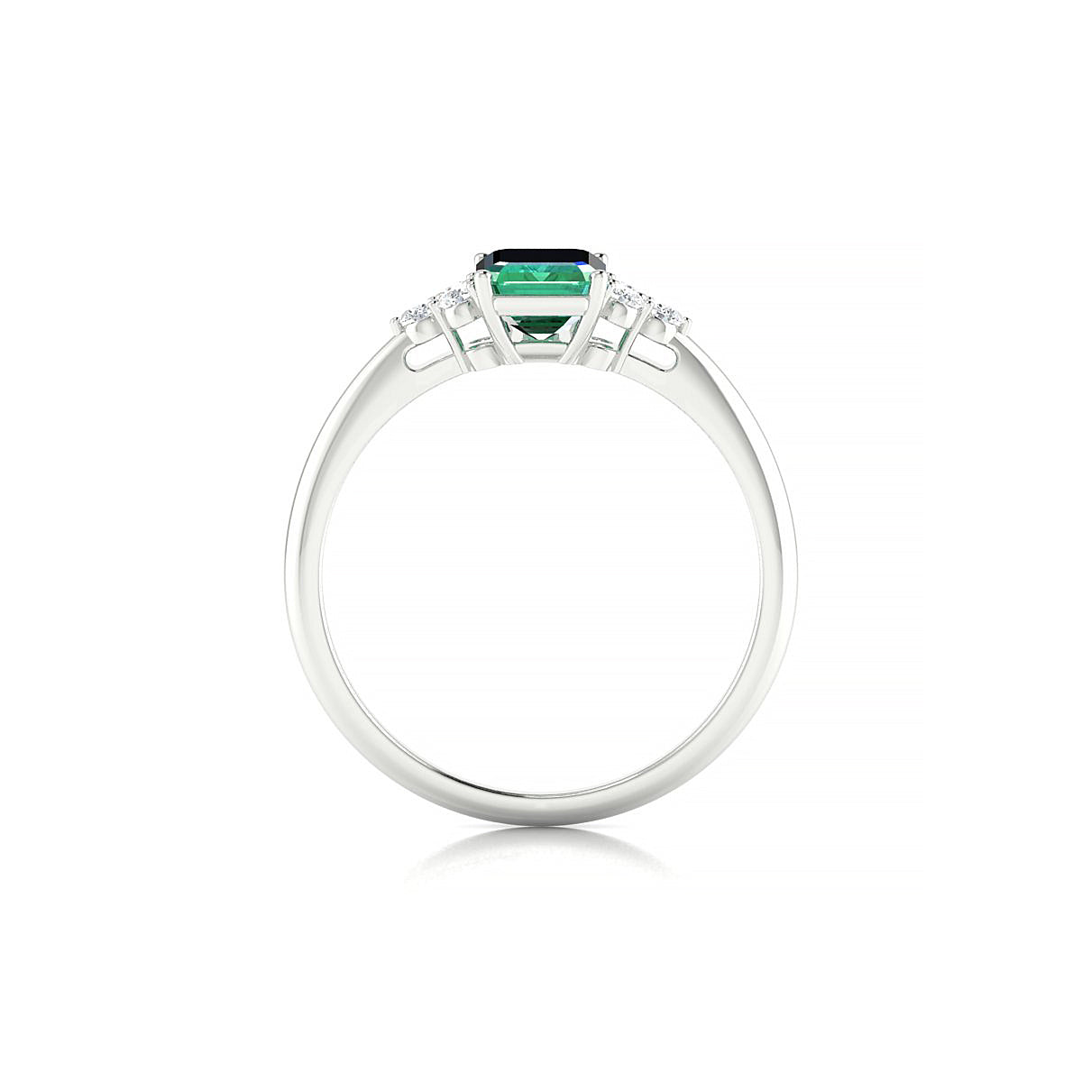 Mirage | 18k White Gold 7 x 5 mm Emerald Emerald Ring