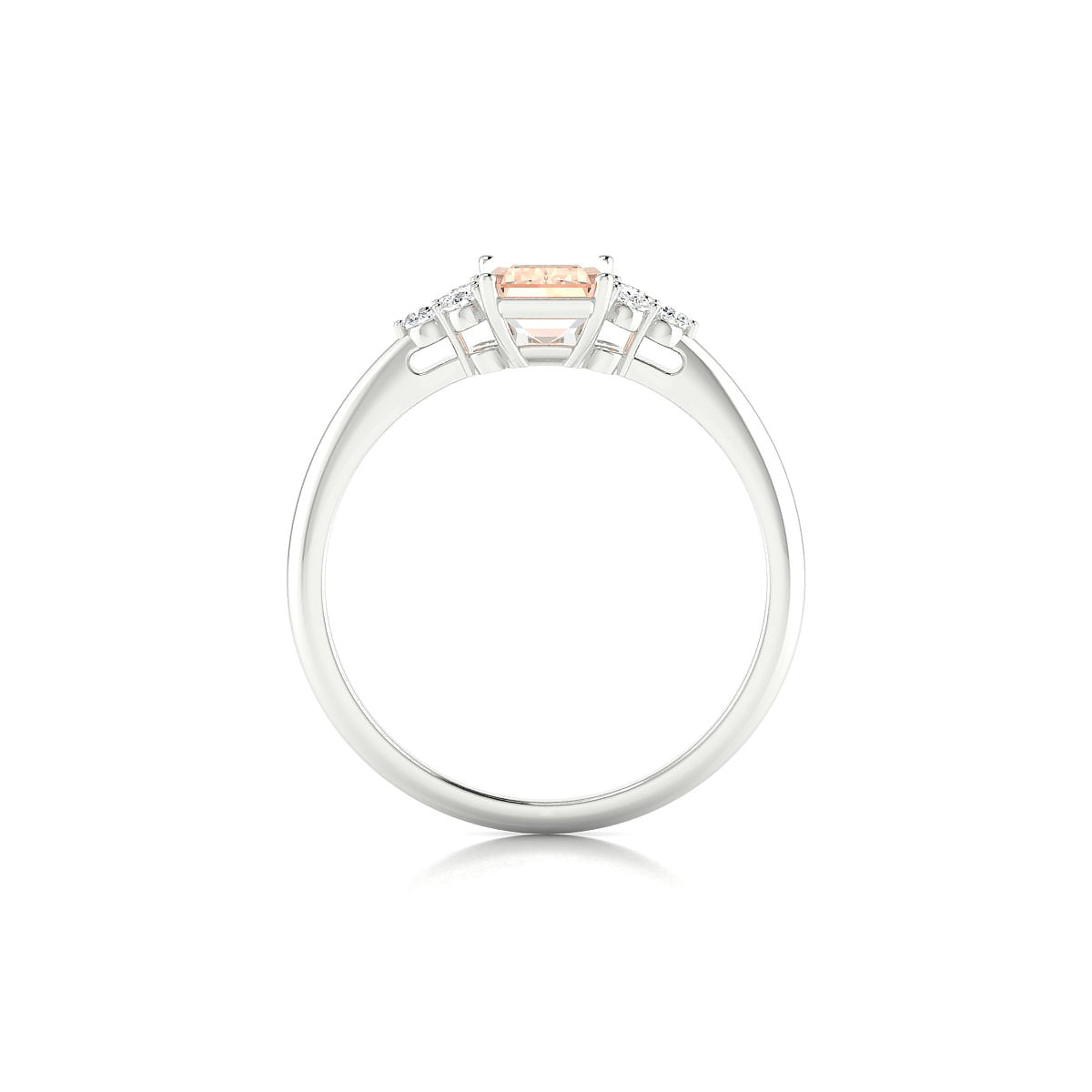 Mirage | 18k White Gold 7 x 5 mm Emerald Morganite Ring