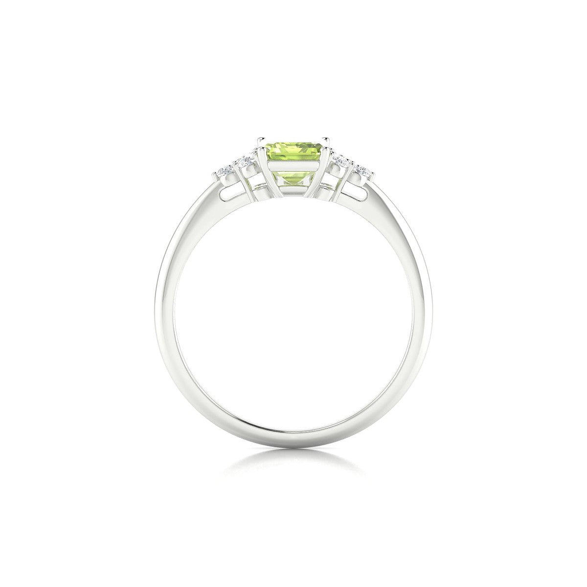 Mirage | 18k White Gold 7 x 5 mm Emerald Peridot Ring
