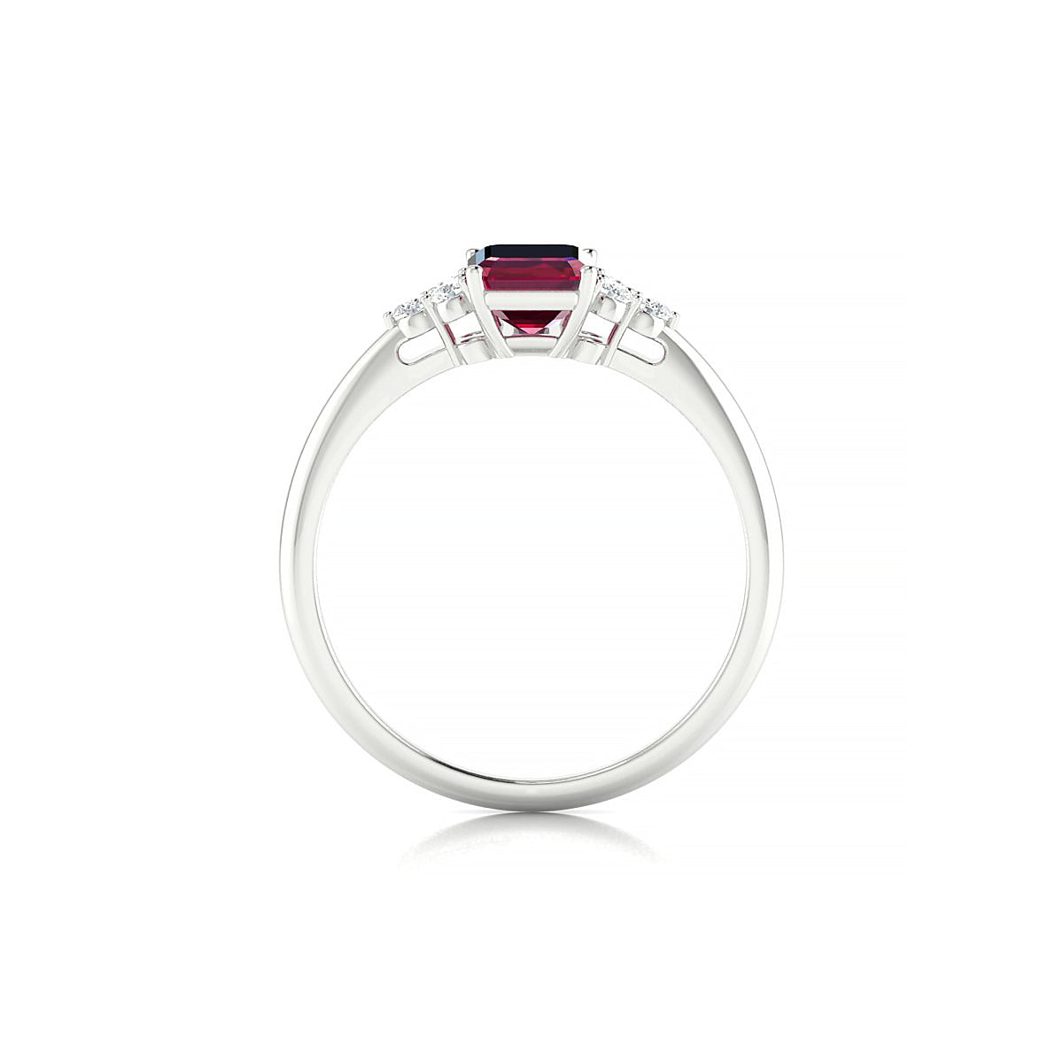Mirage | 18k White Gold 7 x 5 mm Emerald Ruby Ring