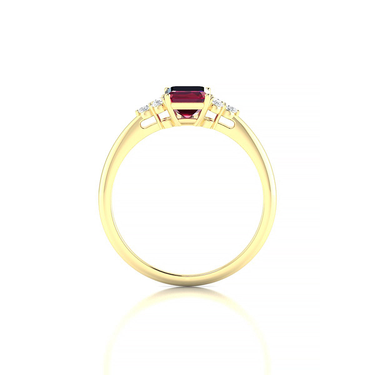 Mirage | 18k Yellow Gold 7 x 5 mm Emerald Ruby Ring