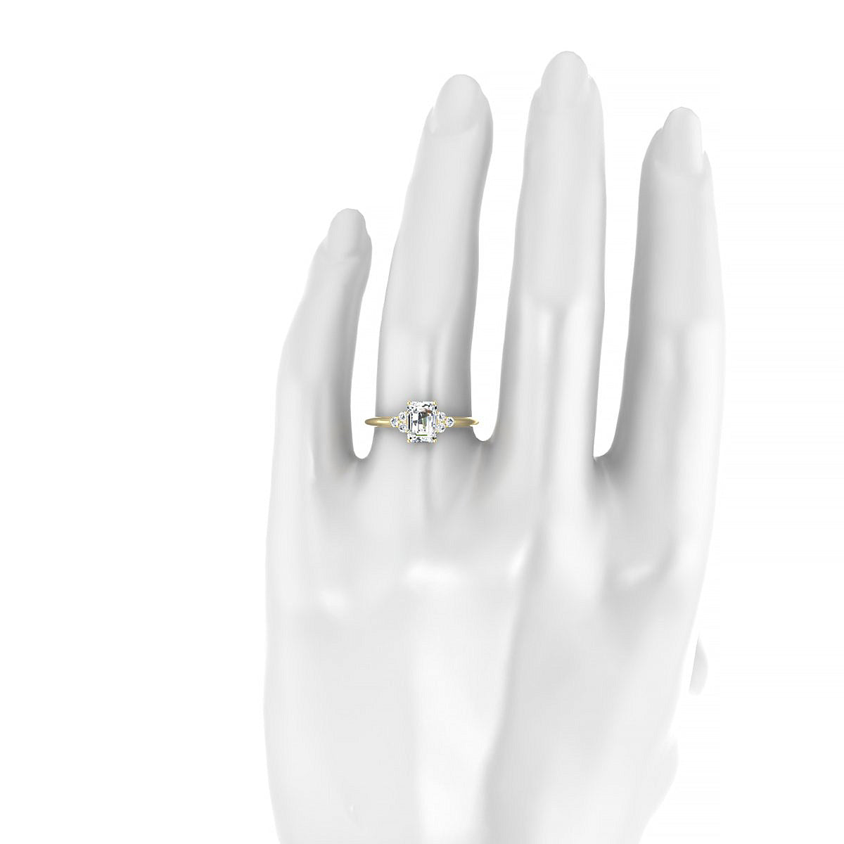 Mirage | 18k Yellow Gold 7 x 5 mm Emerald Diamond Ring