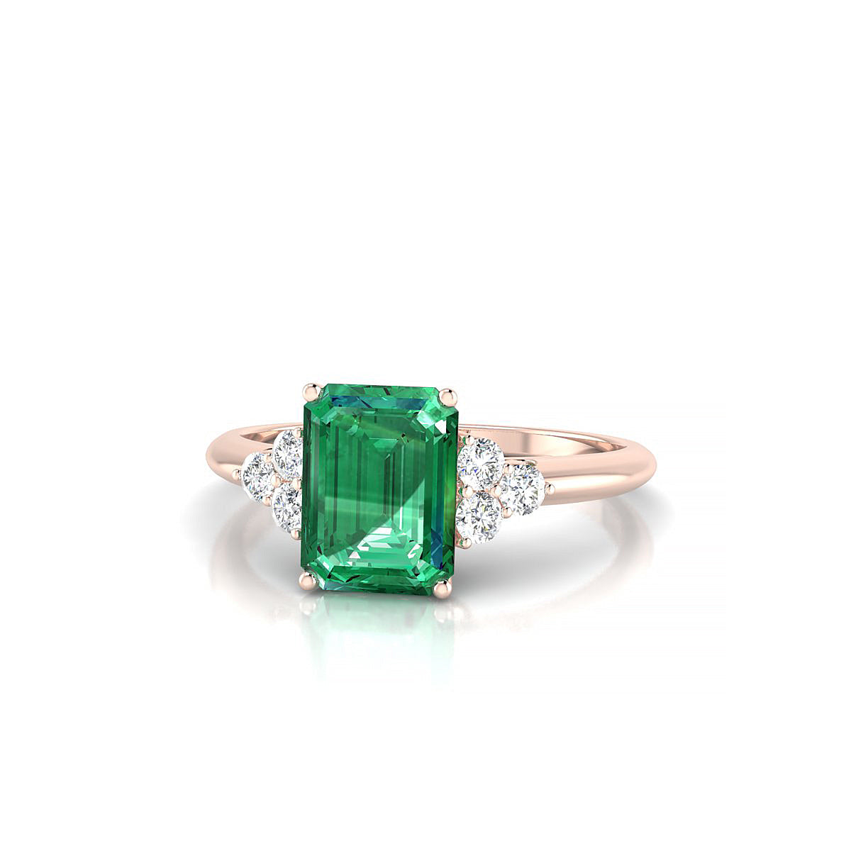 Mirage | 18k Rose Gold 8 x 6 mm Emerald Emerald Ring