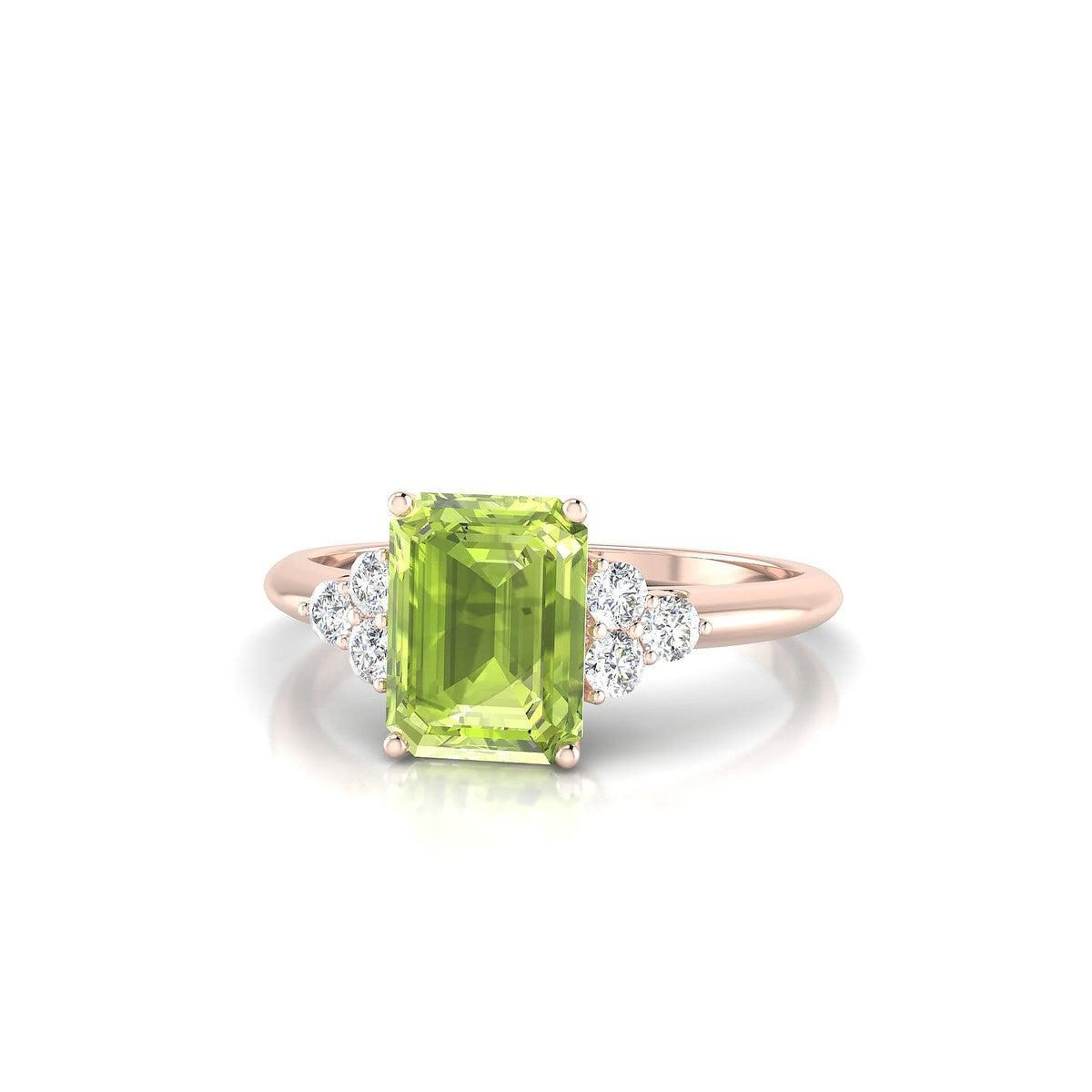 Mirage | 18k Rose Gold 8 x 6 mm Emerald Peridot Ring