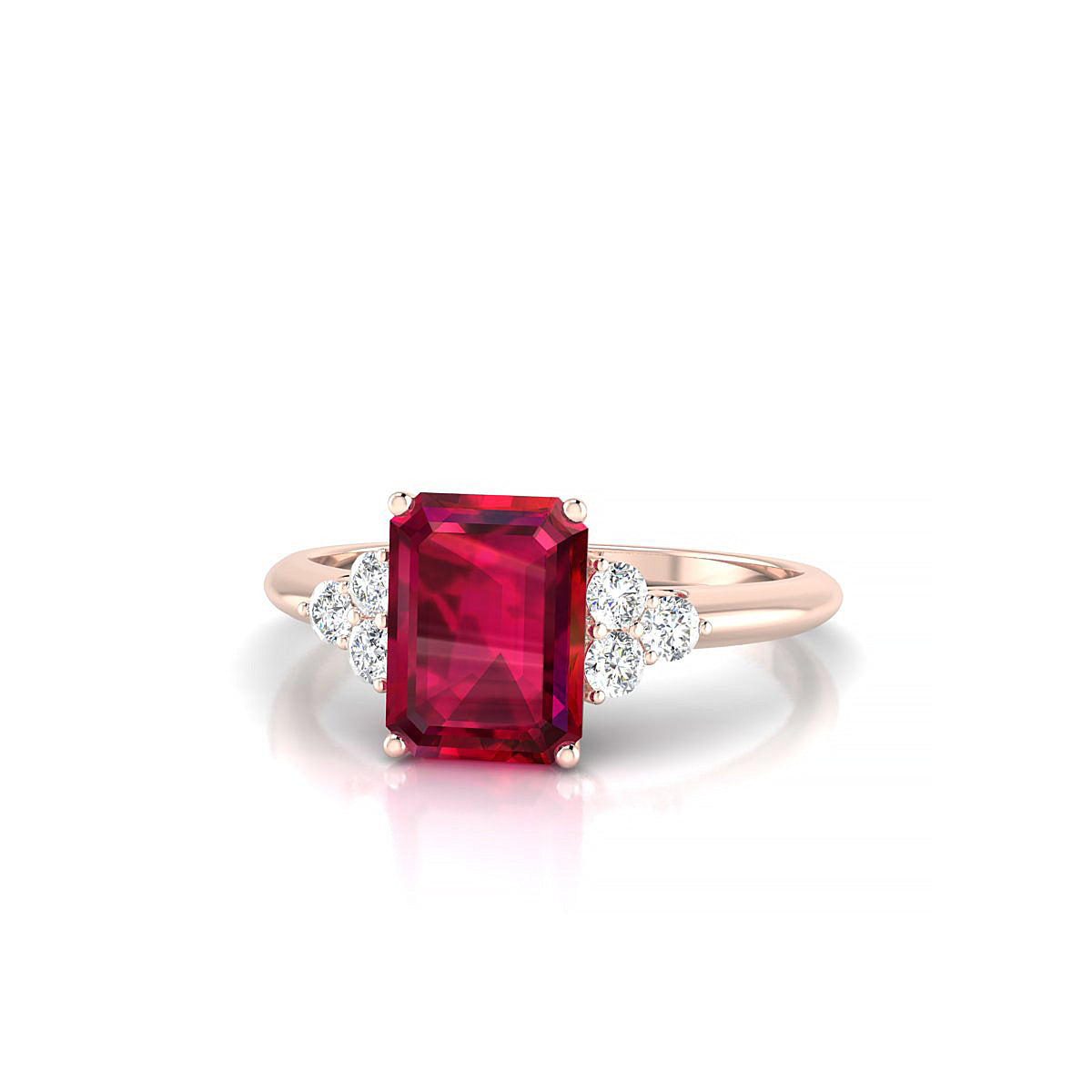 Mirage | 18k Rose Gold 8 x 6 mm Emerald Ruby Ring
