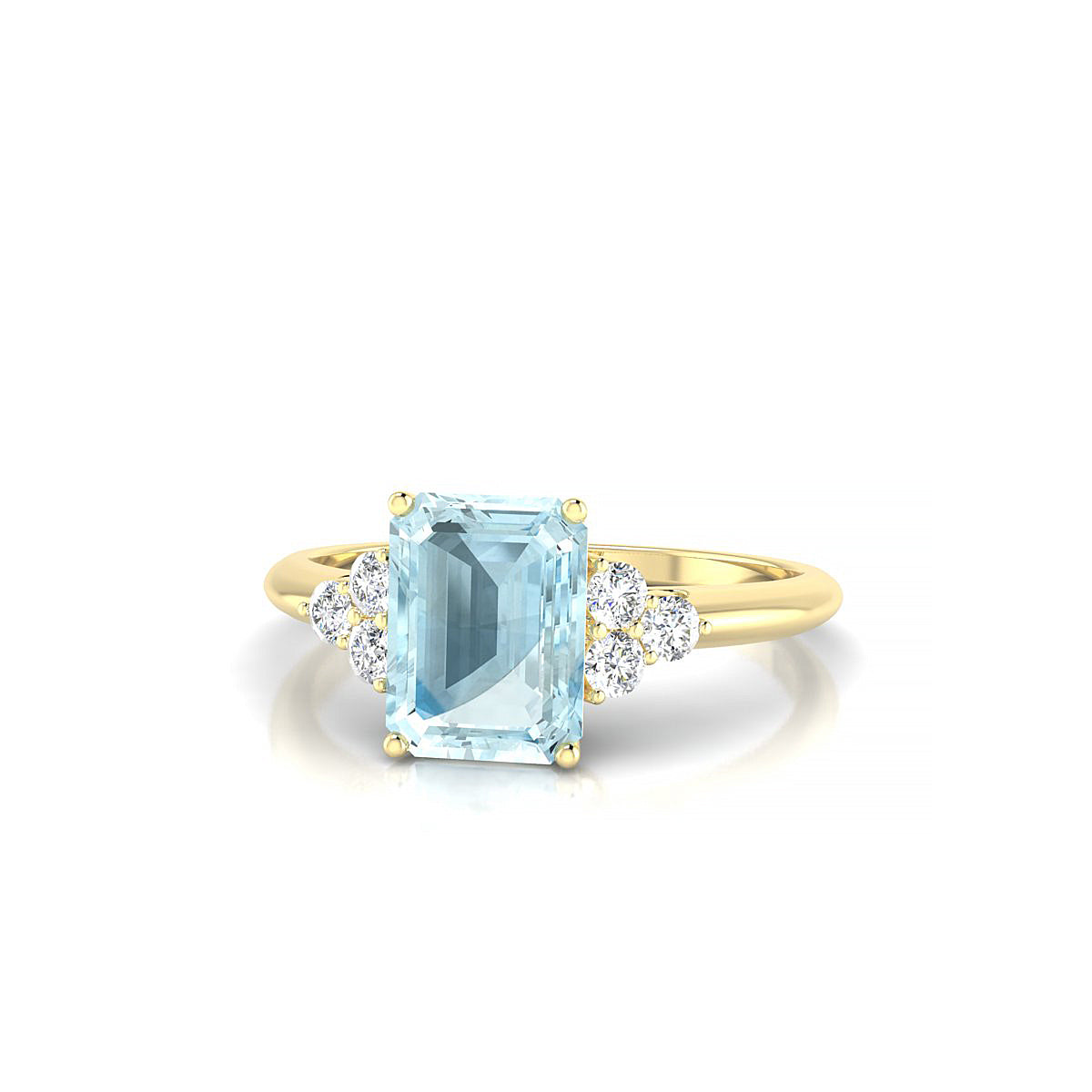 Mirage | 18k Yellow Gold 8 x 6 mm Emerald Aquamarine Ring
