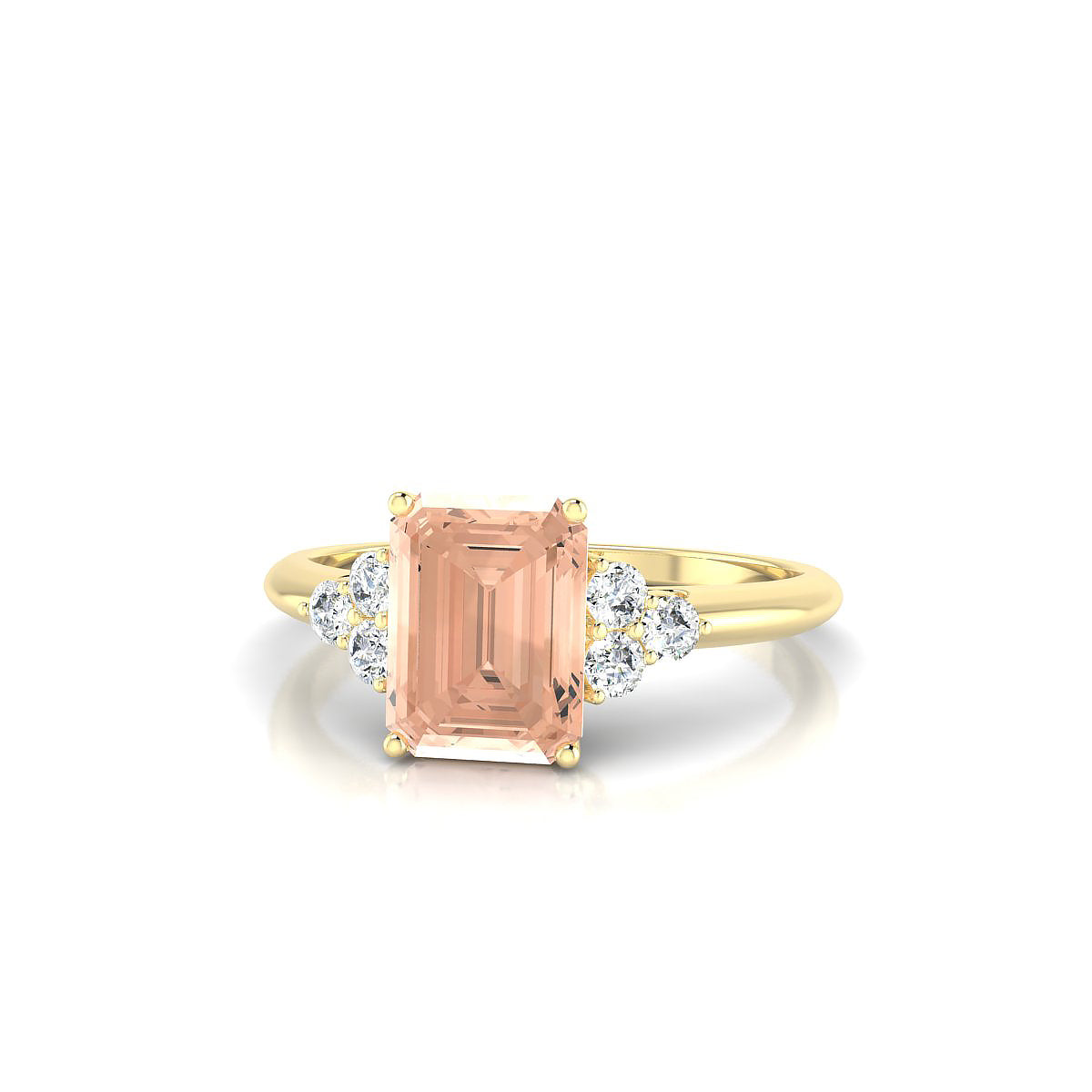 Mirage | 18k Yellow Gold 8 x 6 mm Emerald Morganite Ring