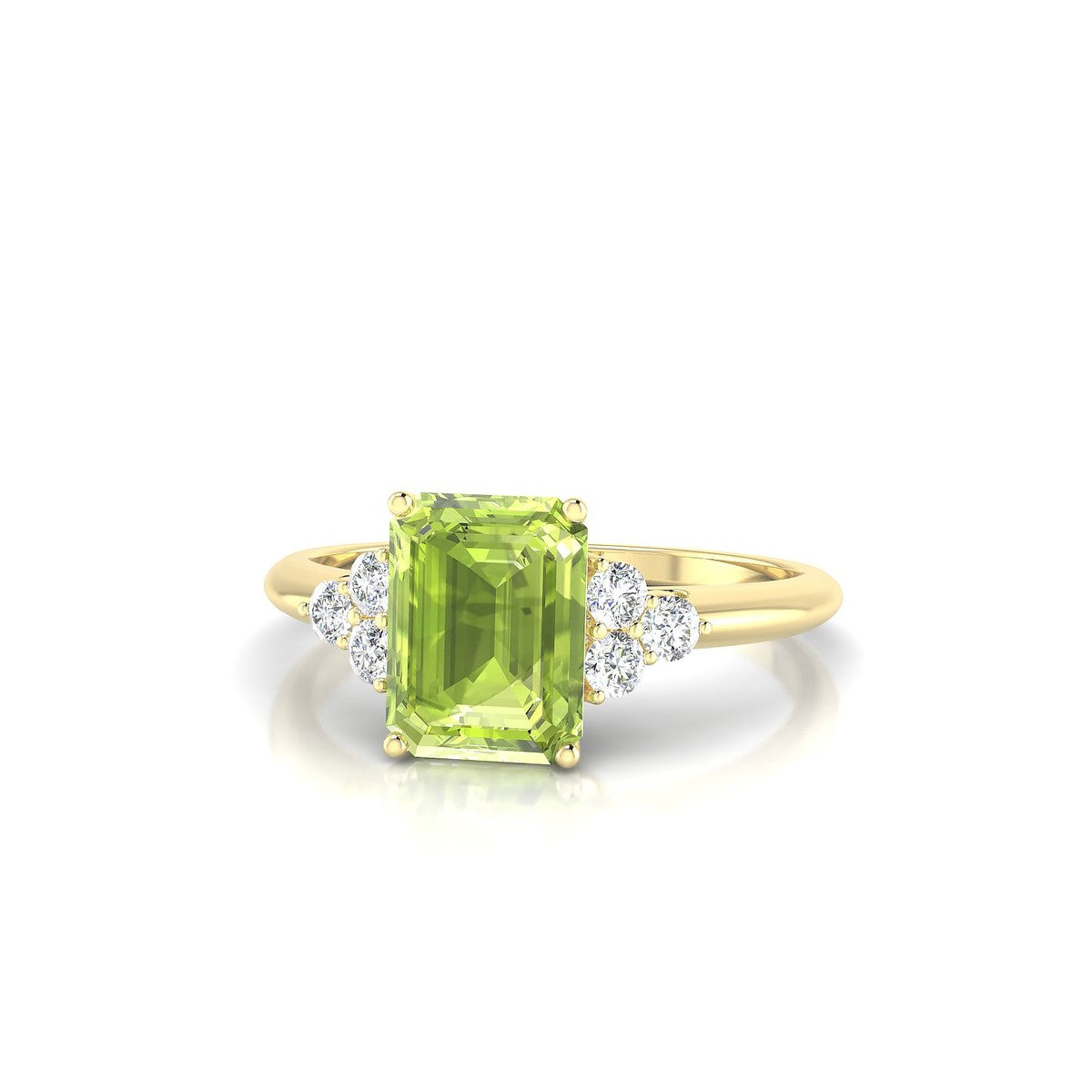 Mirage | 18k Yellow Gold 8 x 6 mm Emerald Peridot Ring
