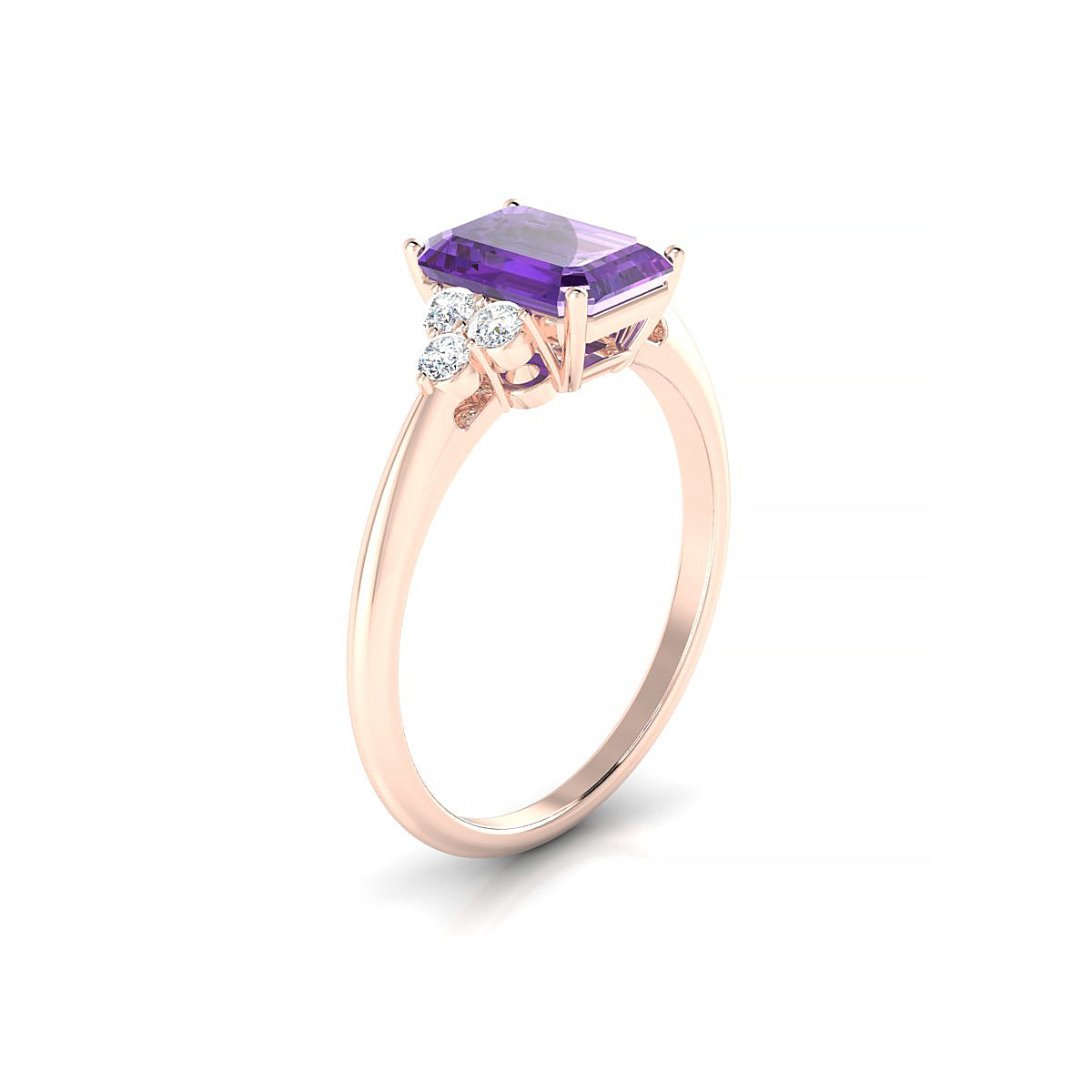 Mirage | 18k Rose Gold 8 x 6 mm Emerald Amethyst Ring