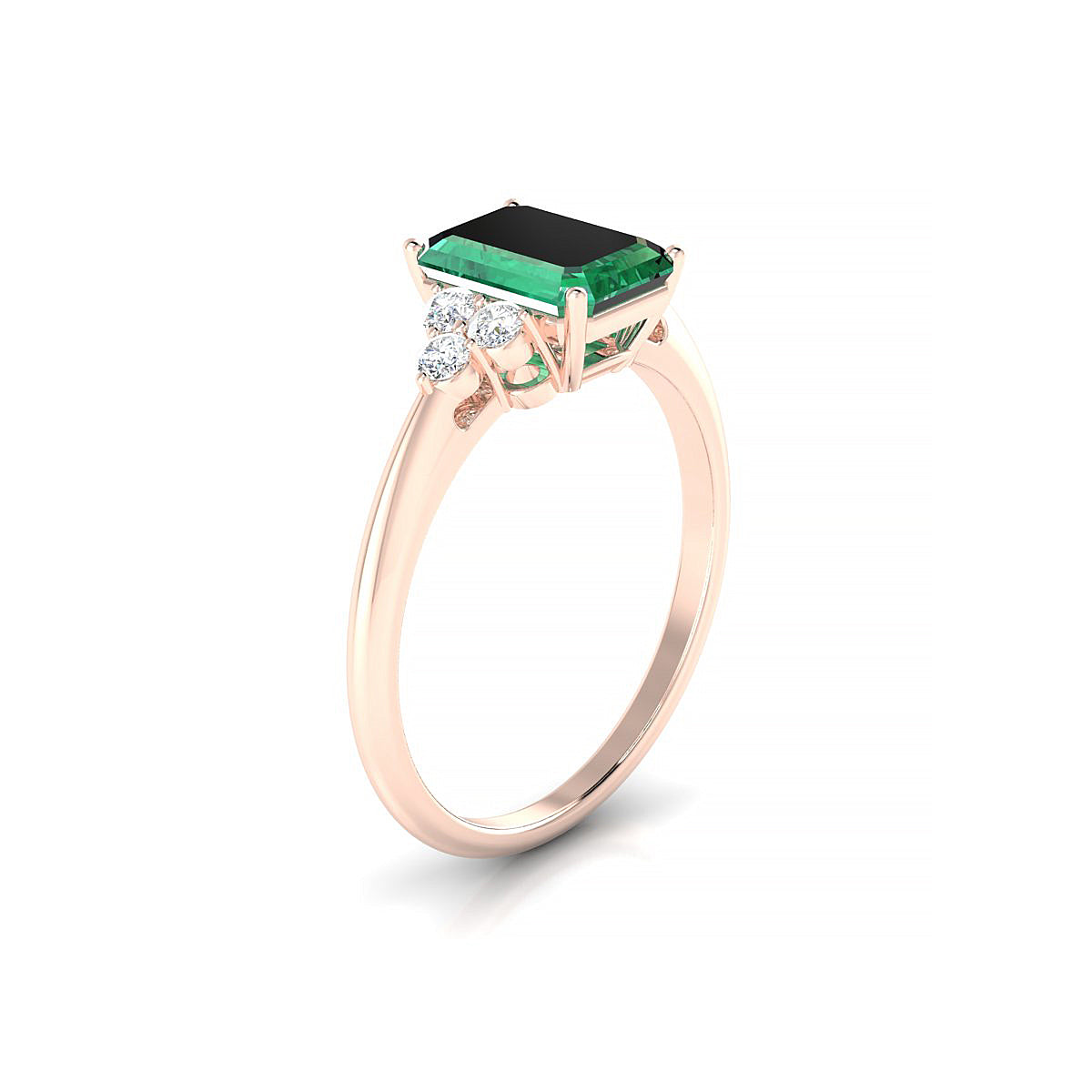 Mirage | 18k Rose Gold 8 x 6 mm Emerald Emerald Ring