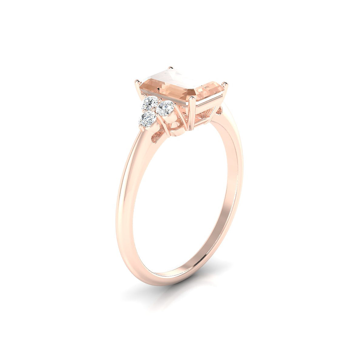 Mirage | 18k Rose Gold 8 x 6 mm Emerald Morganite Ring