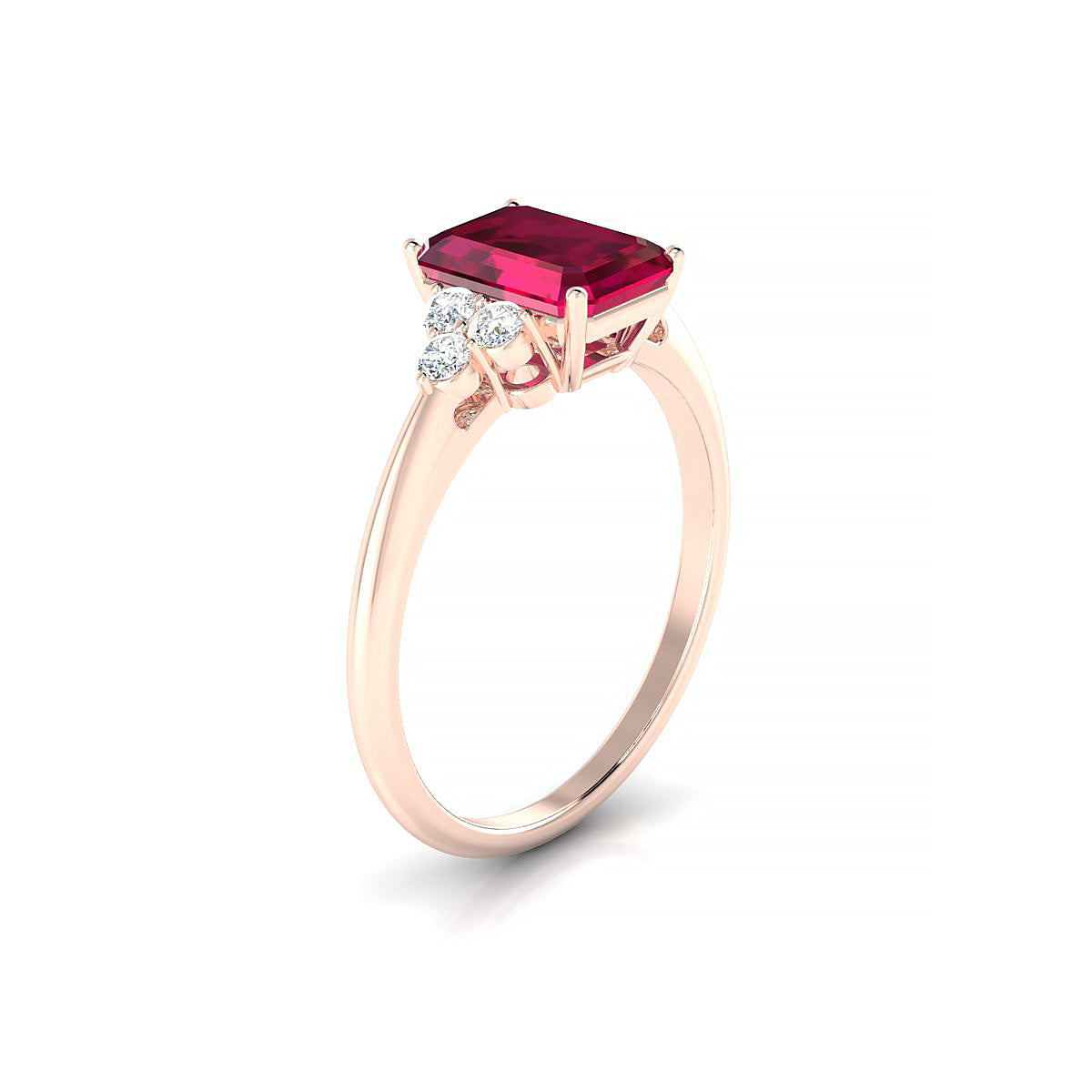 Mirage | 18k Rose Gold 8 x 6 mm Emerald Ruby Ring