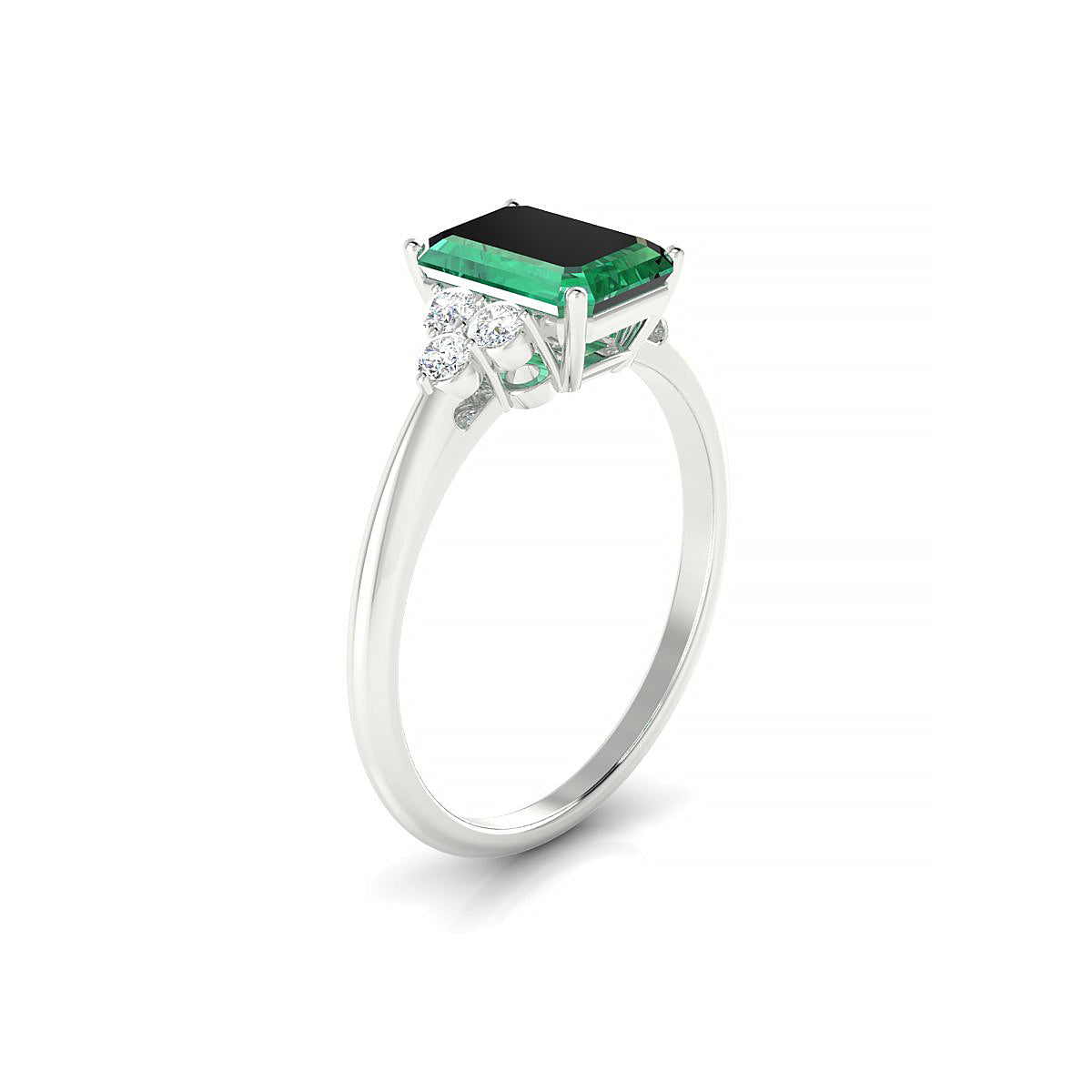 Mirage | 18k White Gold 8 x 6 mm Emerald Emerald Ring