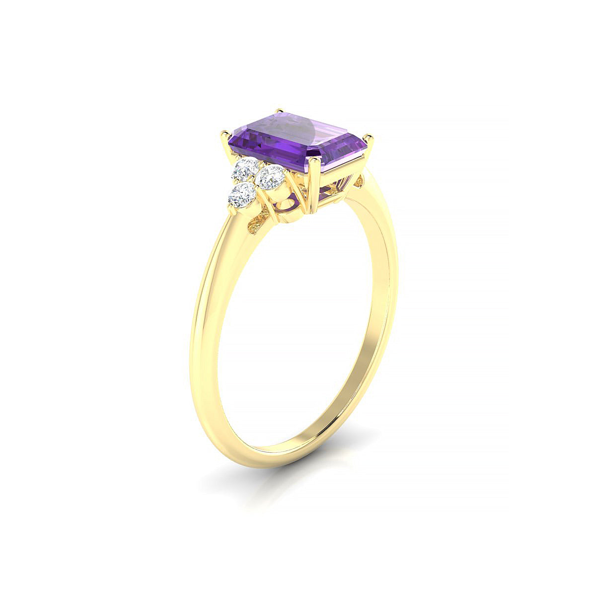 Mirage | 18k Yellow Gold 8 x 6 mm Emerald Amethyst Ring