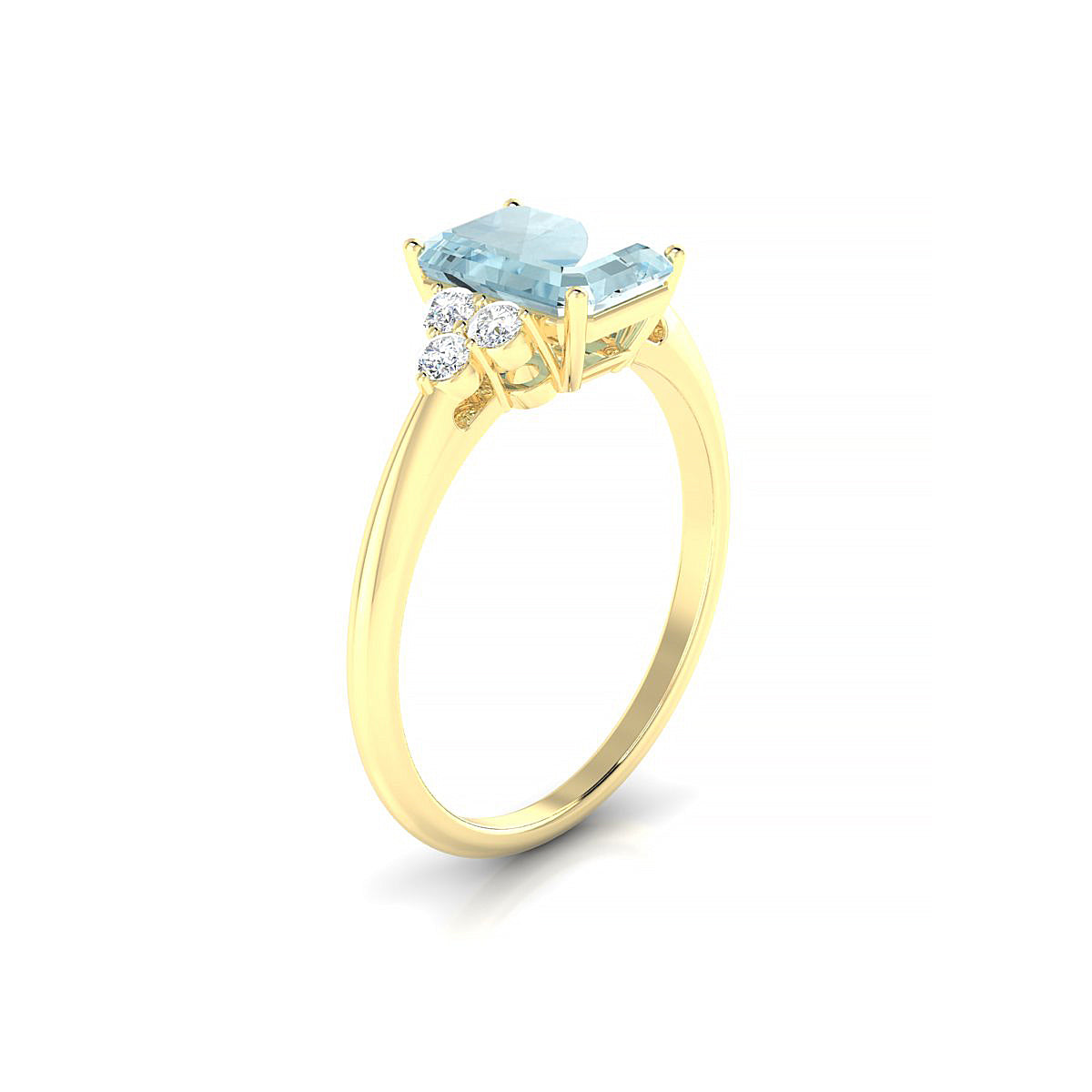 Mirage | 18k Yellow Gold 8 x 6 mm Emerald Aquamarine Ring