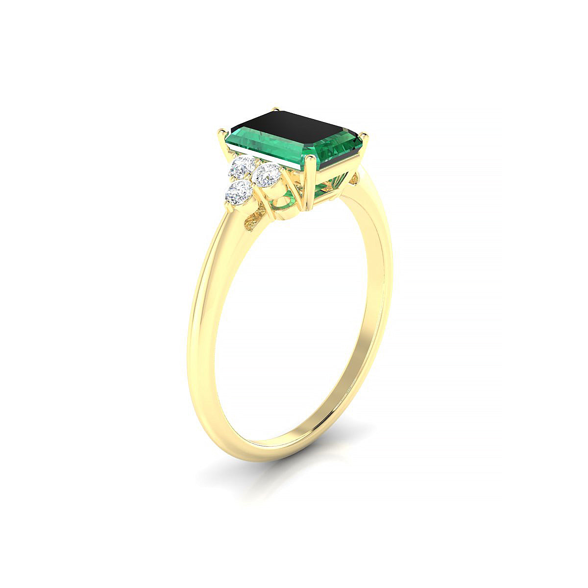 Mirage | 18k Yellow Gold 8 x 6 mm Emerald Emerald Ring