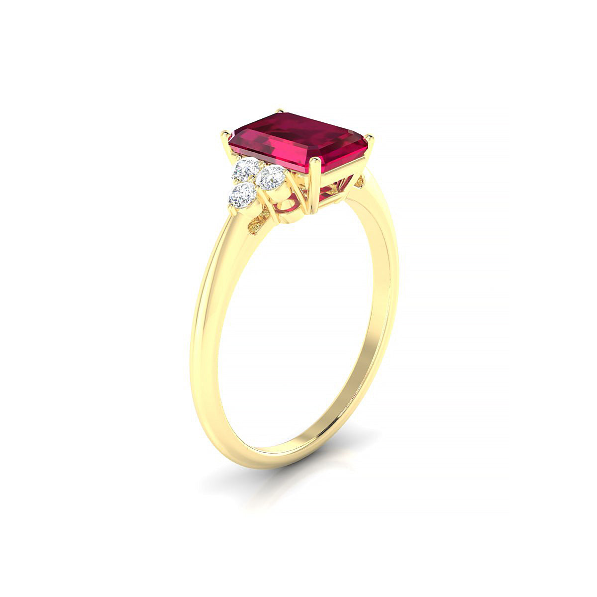 Mirage | 18k Yellow Gold 8 x 6 mm Emerald Ruby Ring