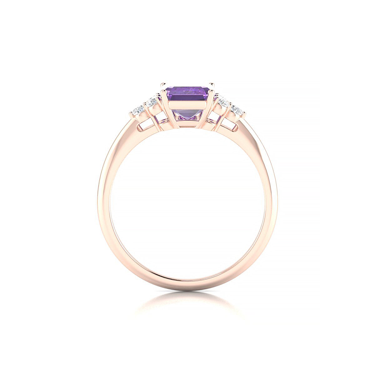 Mirage | 18k Rose Gold 8 x 6 mm Emerald Amethyst Ring