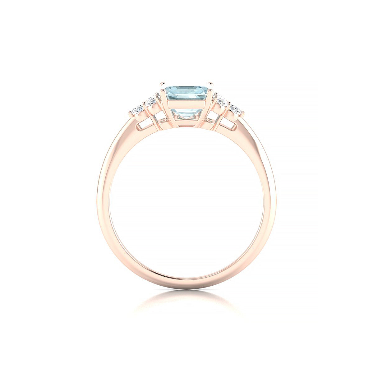 Mirage | 18k Rose Gold 8 x 6 mm Emerald Aquamarine Ring