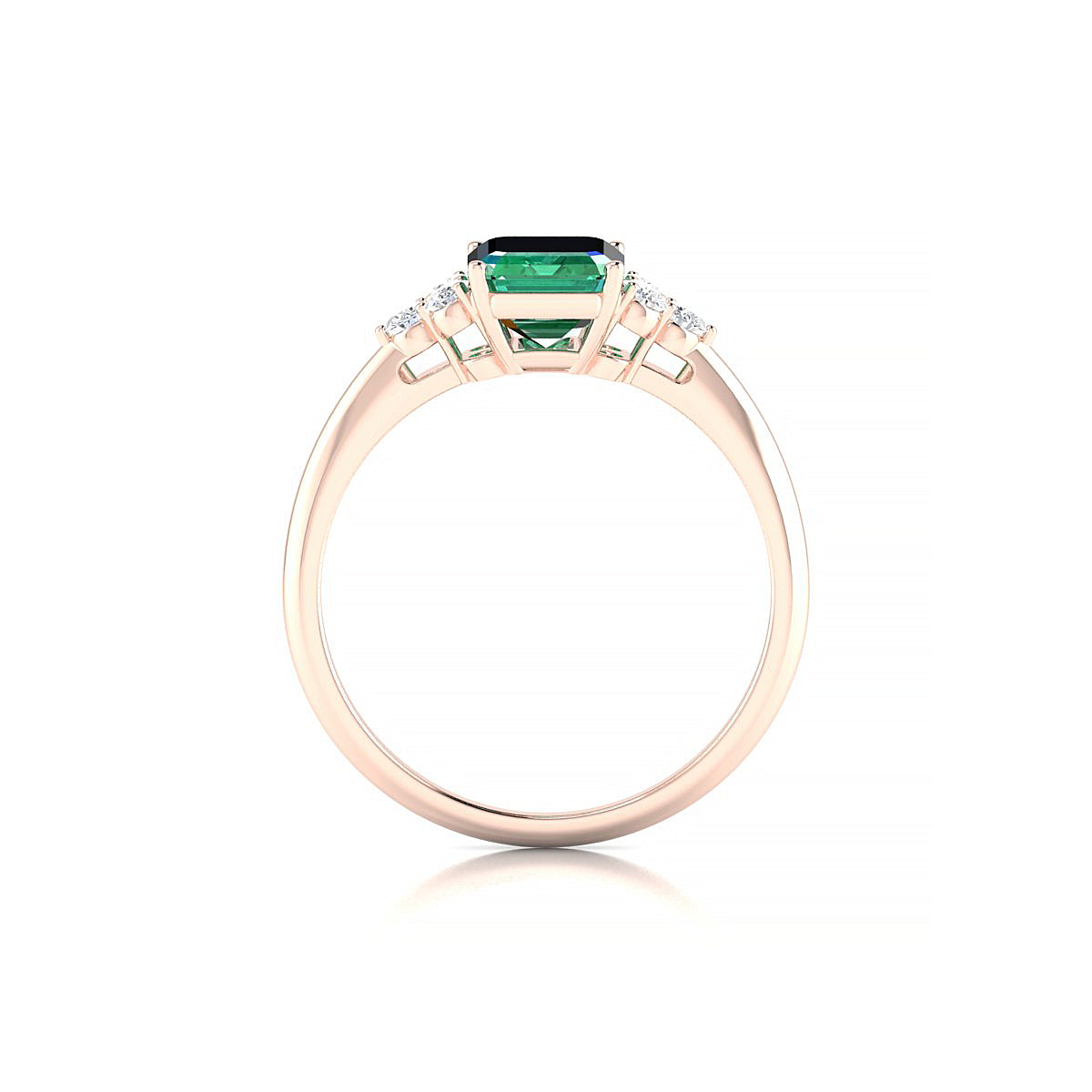 Mirage | 18k Rose Gold 8 x 6 mm Emerald Emerald Ring