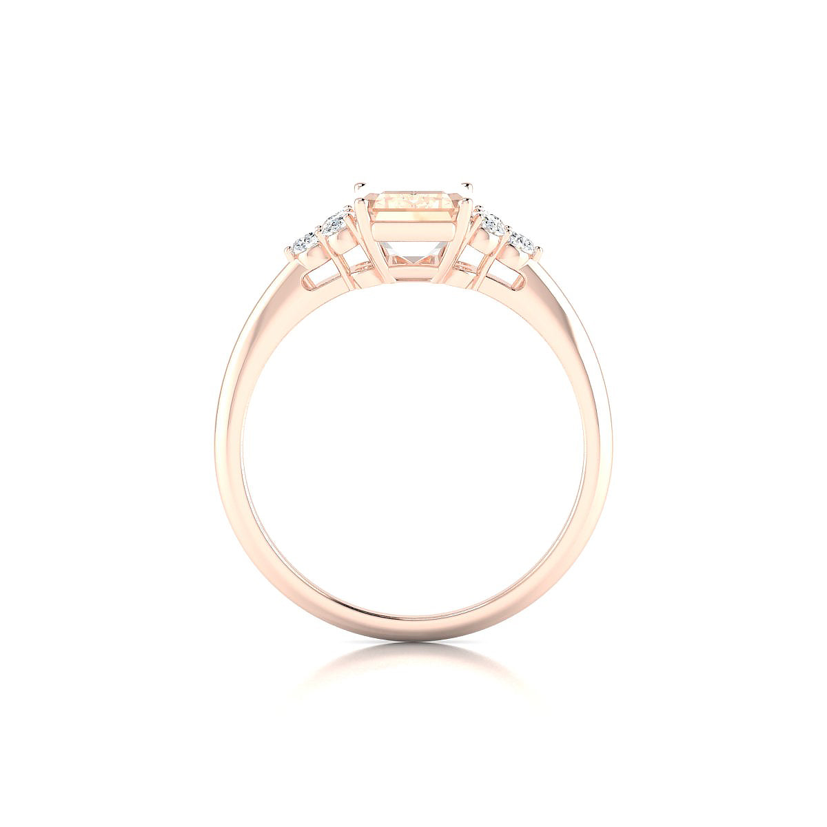 Mirage | 18k Rose Gold 8 x 6 mm Emerald Morganite Ring