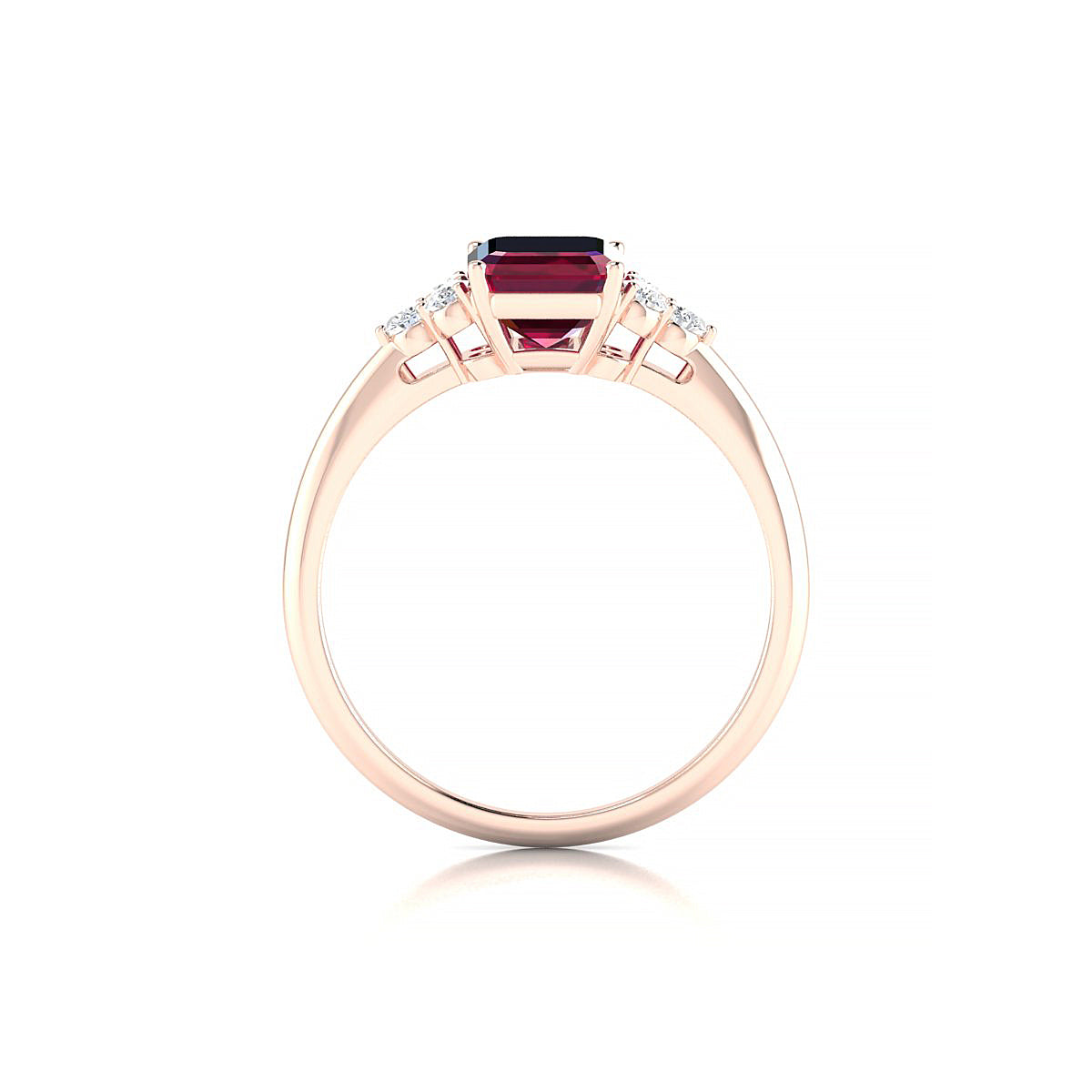 Mirage | 18k Rose Gold 8 x 6 mm Emerald Ruby Ring