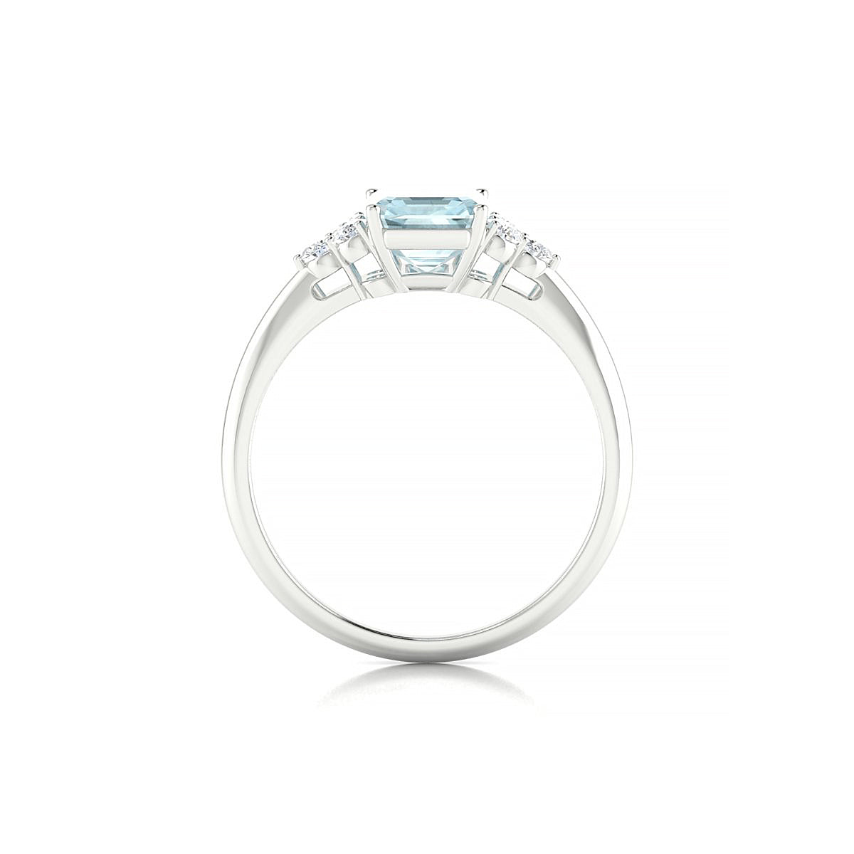 Mirage | 18k White Gold 8 x 6 mm Emerald Aquamarine Ring