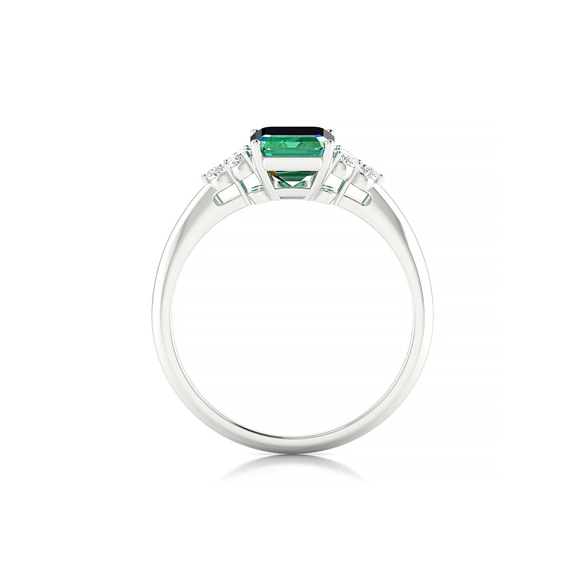 Mirage | 18k White Gold 8 x 6 mm Emerald Emerald Ring