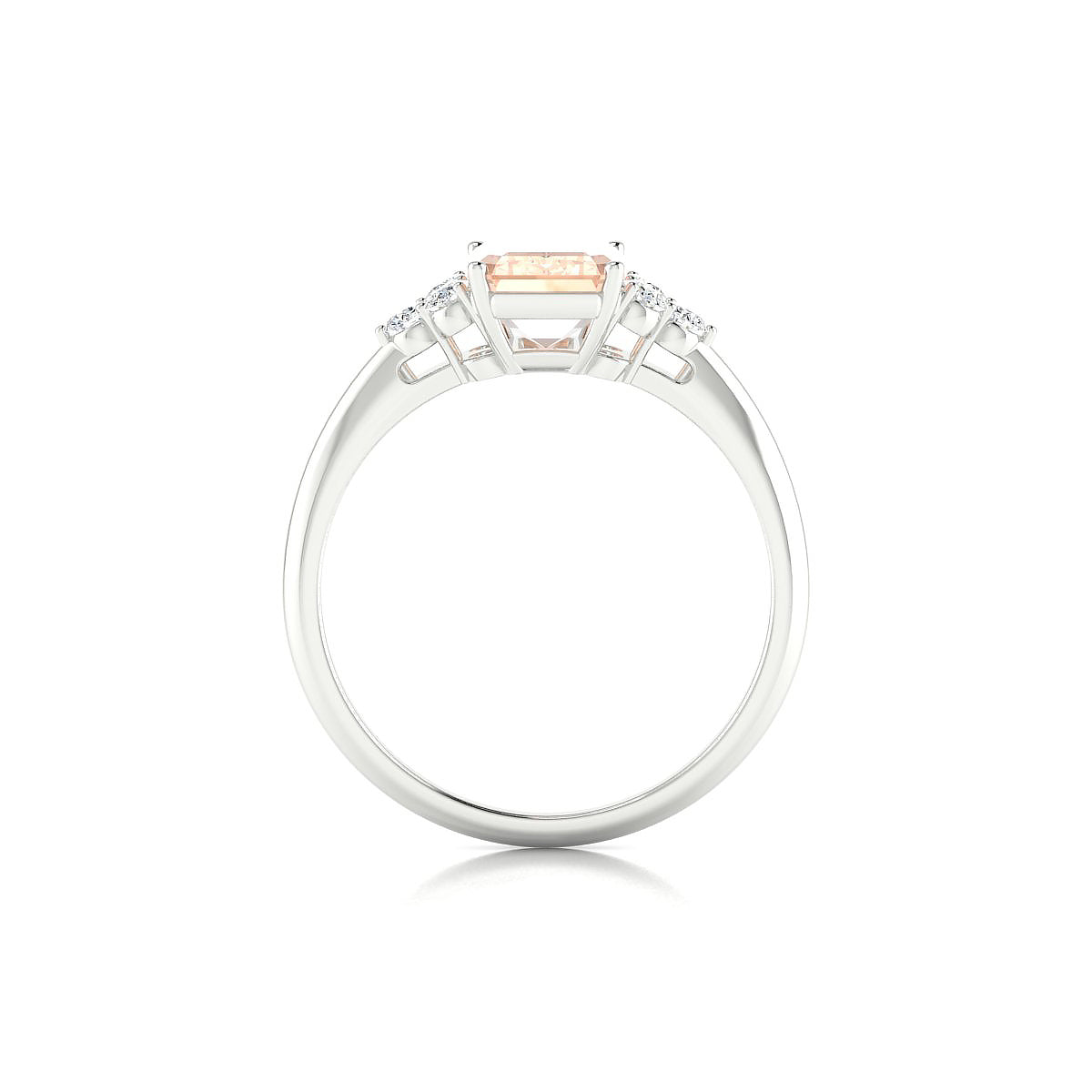 Mirage | 18k White Gold 8 x 6 mm Emerald Morganite Ring