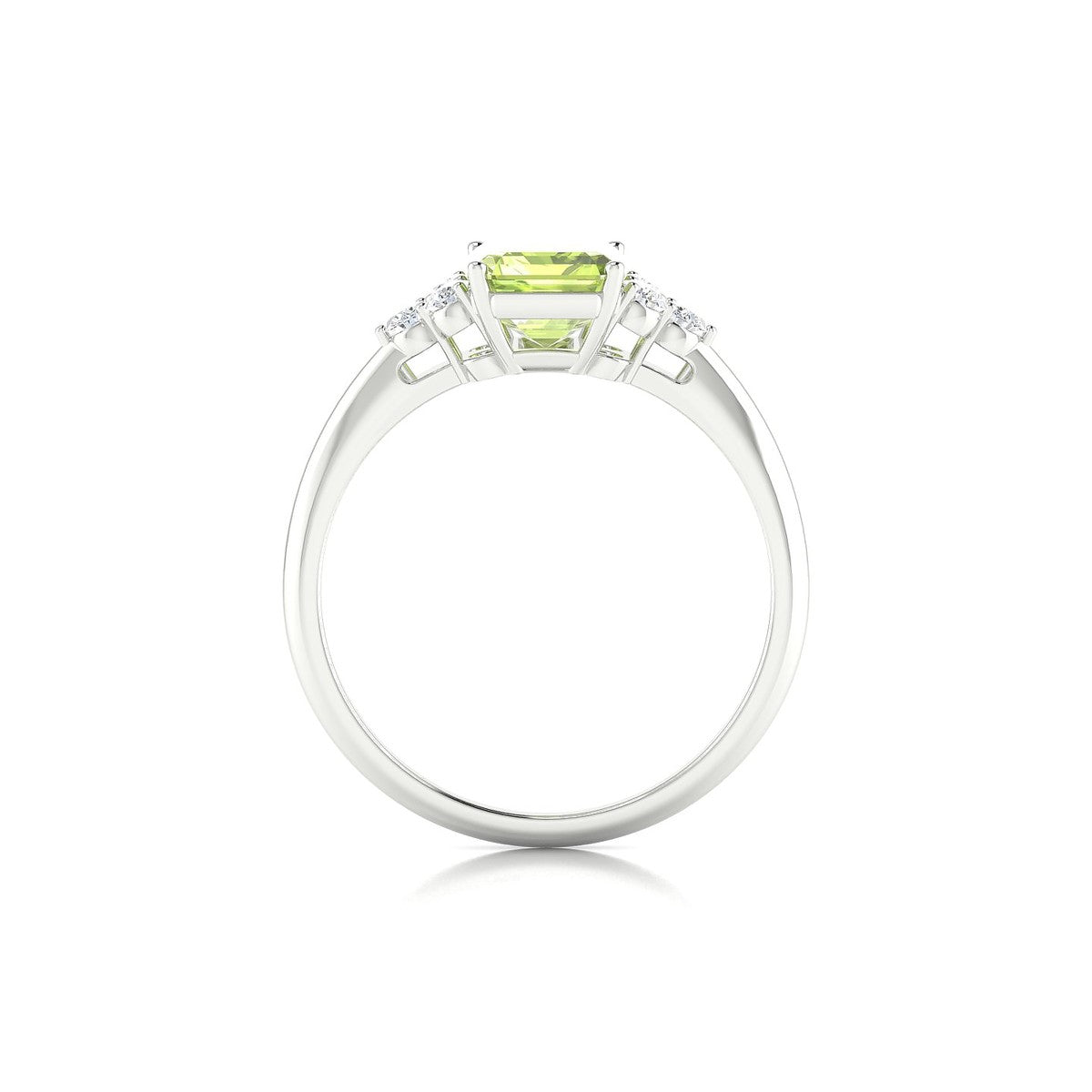 Mirage | 18k White Gold 8 x 6 mm Emerald Peridot Ring