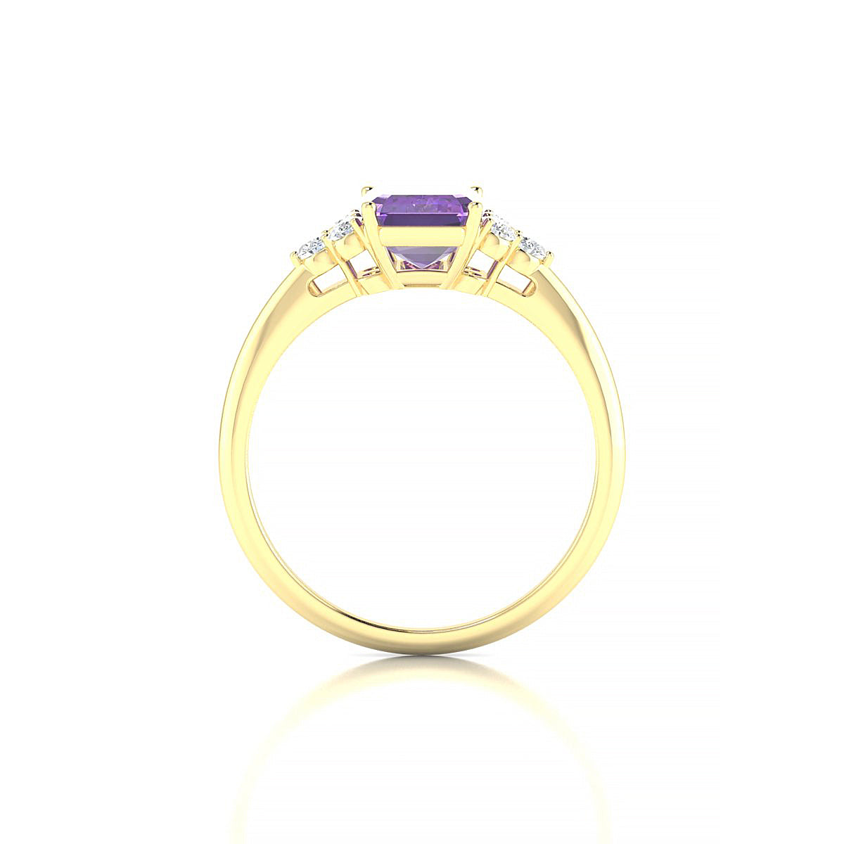 Mirage | 18k Yellow Gold 8 x 6 mm Emerald Amethyst Ring