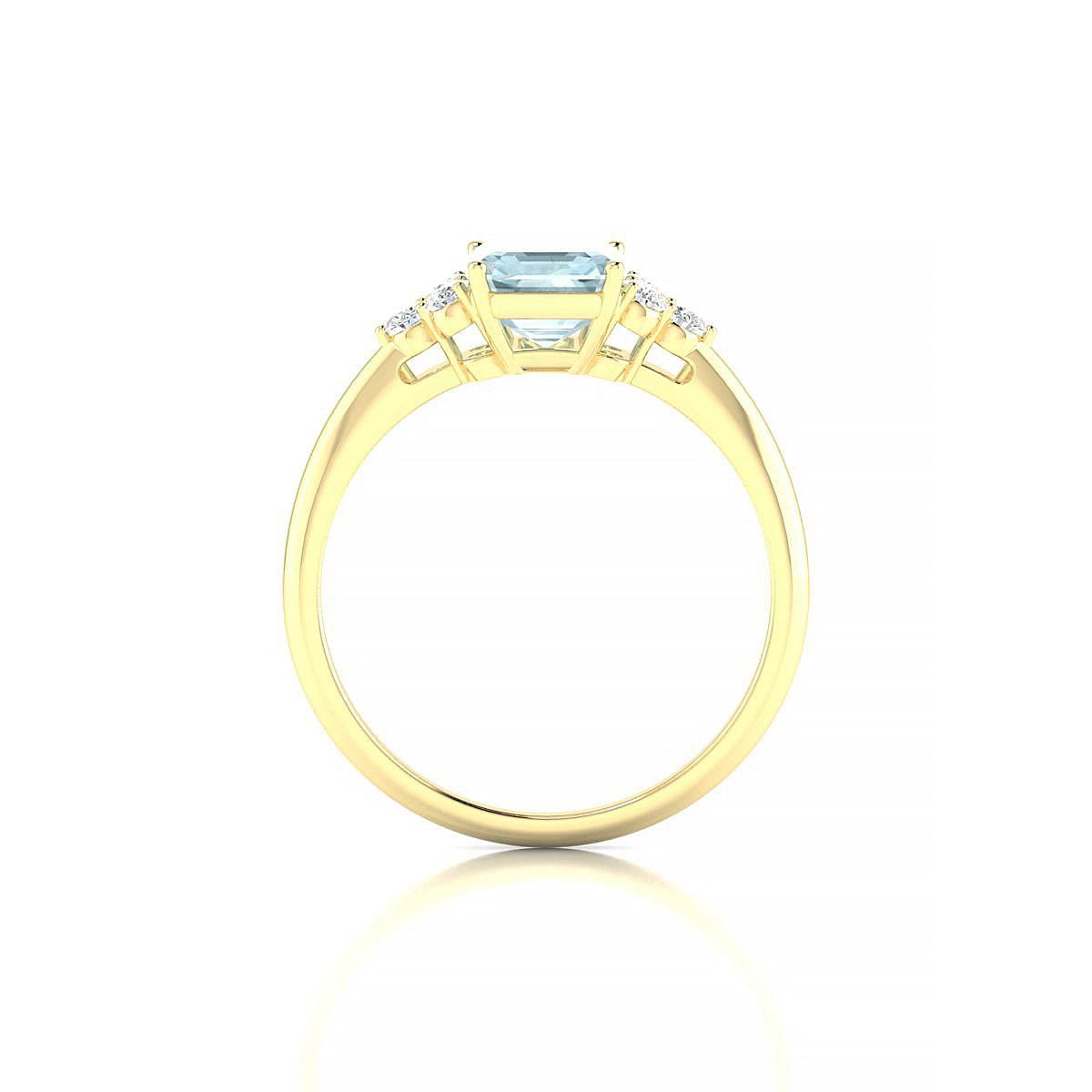 Mirage | 18k Yellow Gold 8 x 6 mm Emerald Aquamarine Ring
