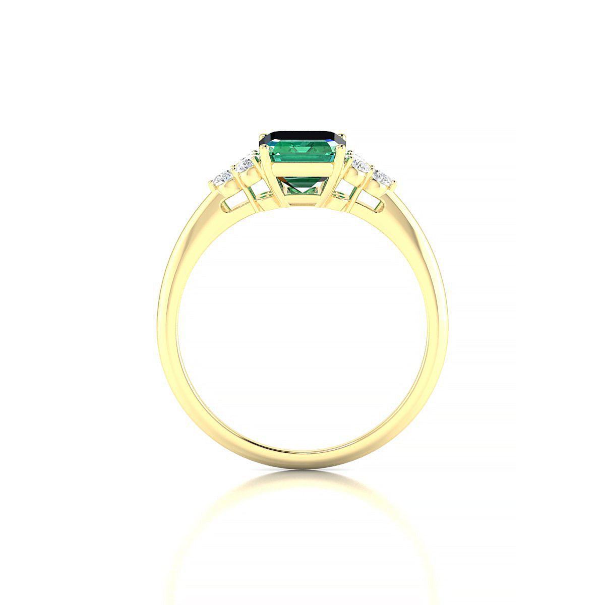 Mirage | 18k Yellow Gold 8 x 6 mm Emerald Emerald Ring