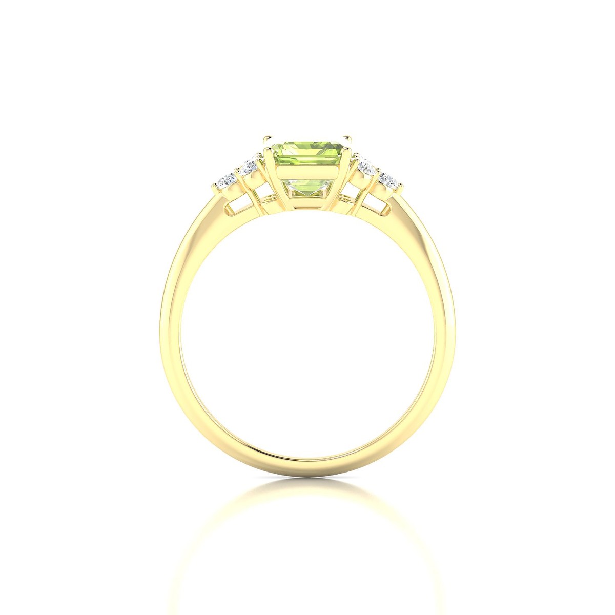 Mirage | 18k Yellow Gold 8 x 6 mm Emerald Peridot Ring