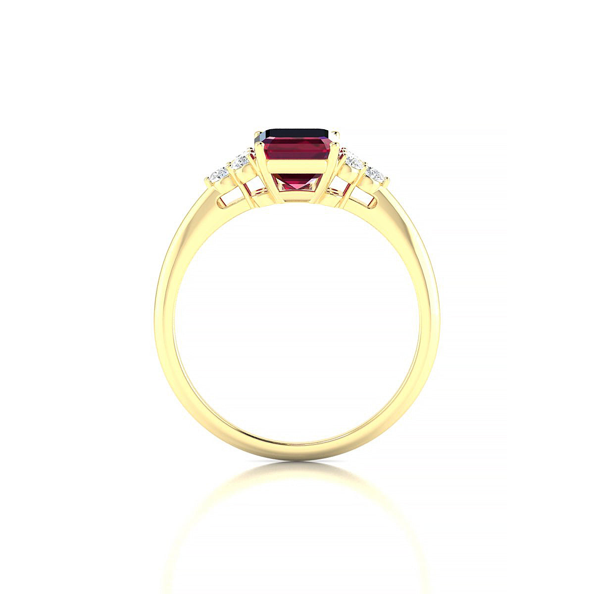 Mirage | 18k Yellow Gold 8 x 6 mm Emerald Ruby Ring