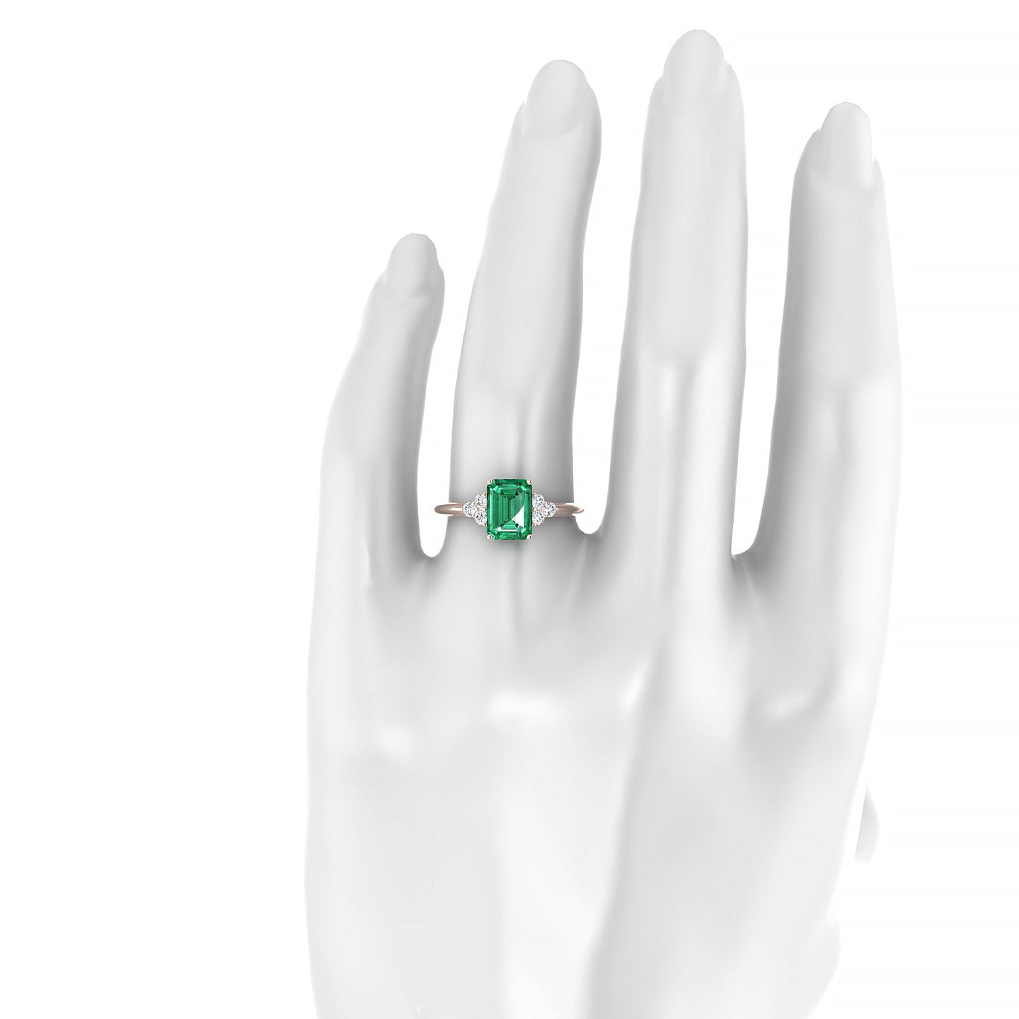 Mirage | 18k Rose Gold 8 x 6 mm Emerald Emerald Ring