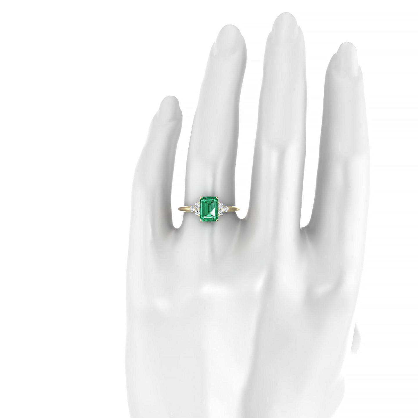 Mirage | 18k Yellow Gold 8 x 6 mm Emerald Emerald Ring