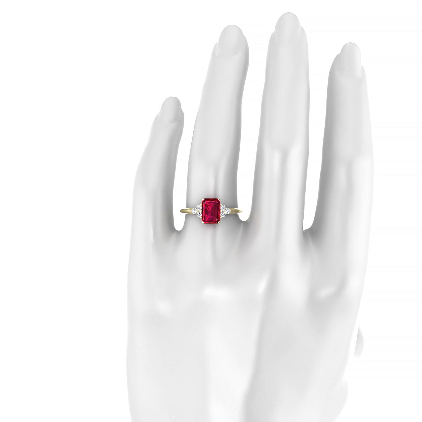 Mirage | 18k Yellow Gold 8 x 6 mm Emerald Ruby Ring