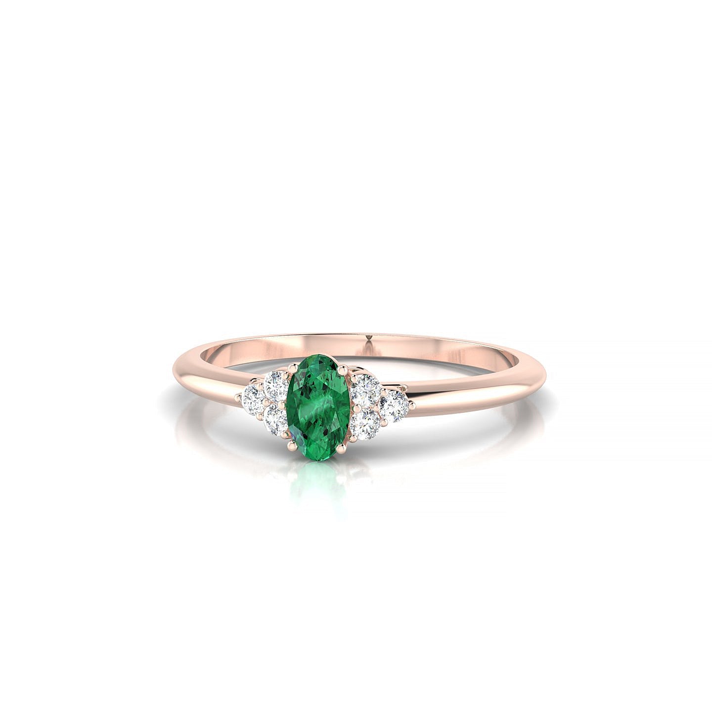 Mirage | 18k Rose Gold 5 x 3 mm Oval Emerald Ring